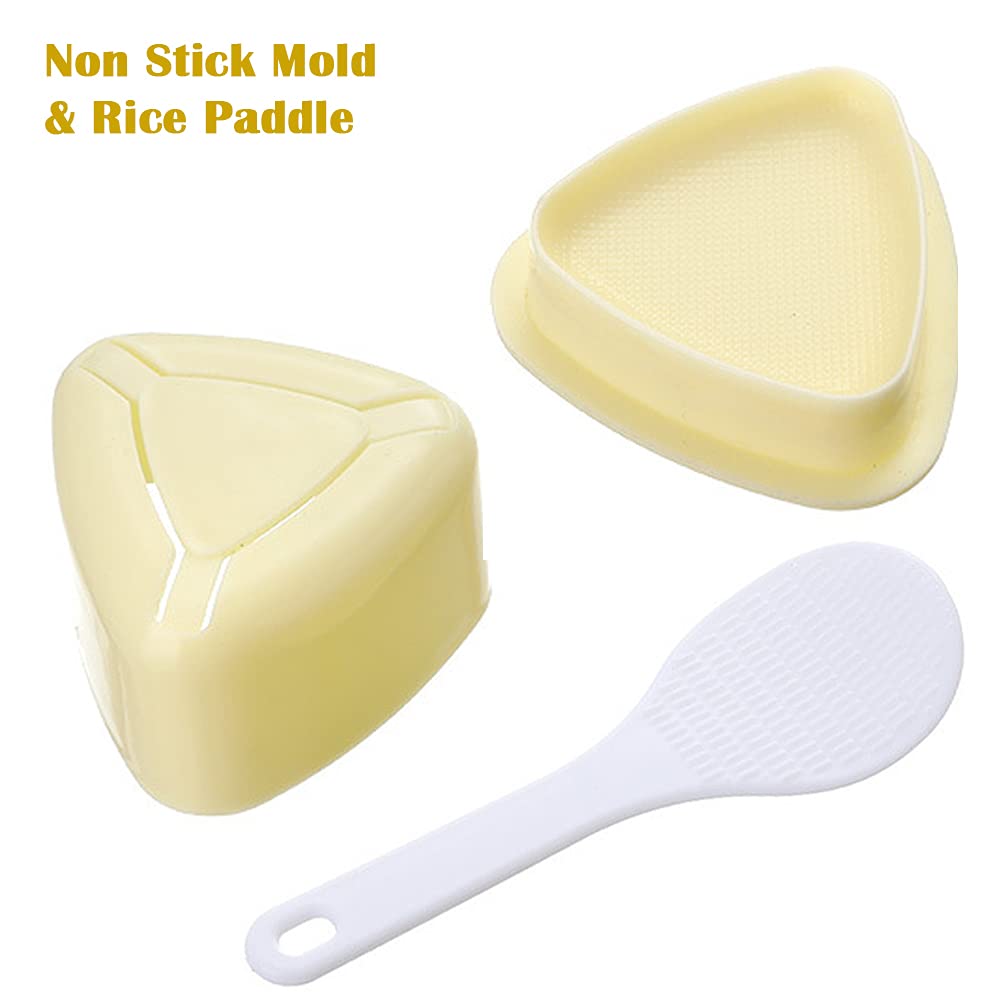 Onigiri Mold 2 Pack - Triangle Sushi Rice Ball Maker Press (Large & Small) - Non Stick Sushi Rice Making Kit for Bento Box, Lunch Prep & Japanese Cooking
