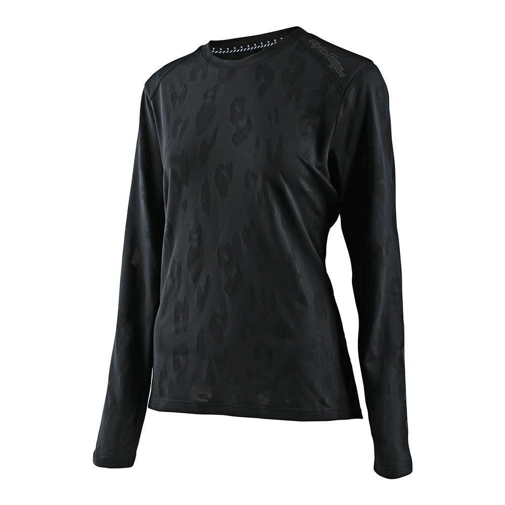 Lilium Women's Long Sleeve Jersey Jacquard Top - Black | Comfortable & Stylish for Work, Casual Outfits & Everyday Wear