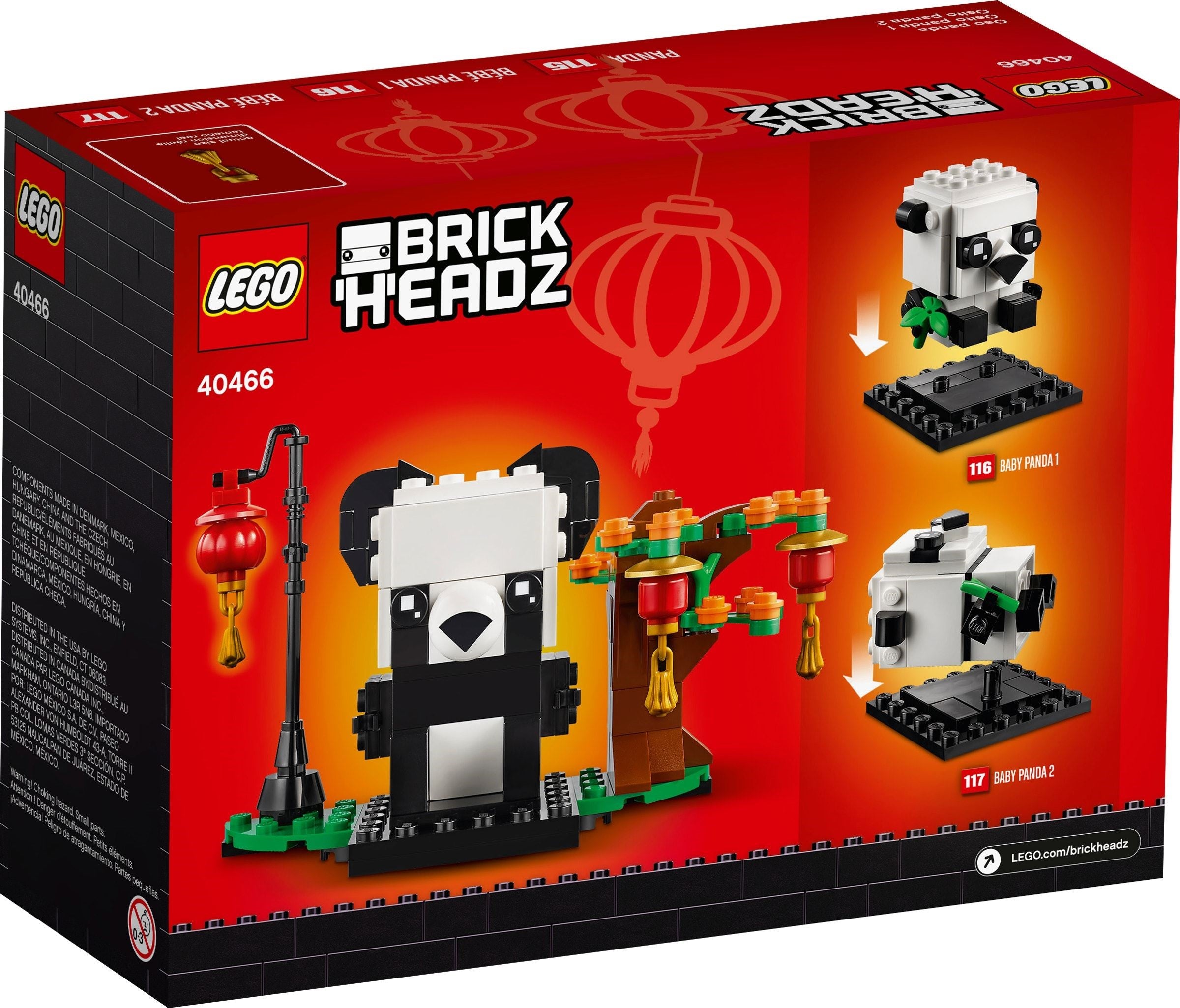 LEGO 40466 Chinese New Year Pandas Building Set - Creative Construction Toy for Kids & Adults - Perfect for Lunar New Year Decorations & Collectible Displays