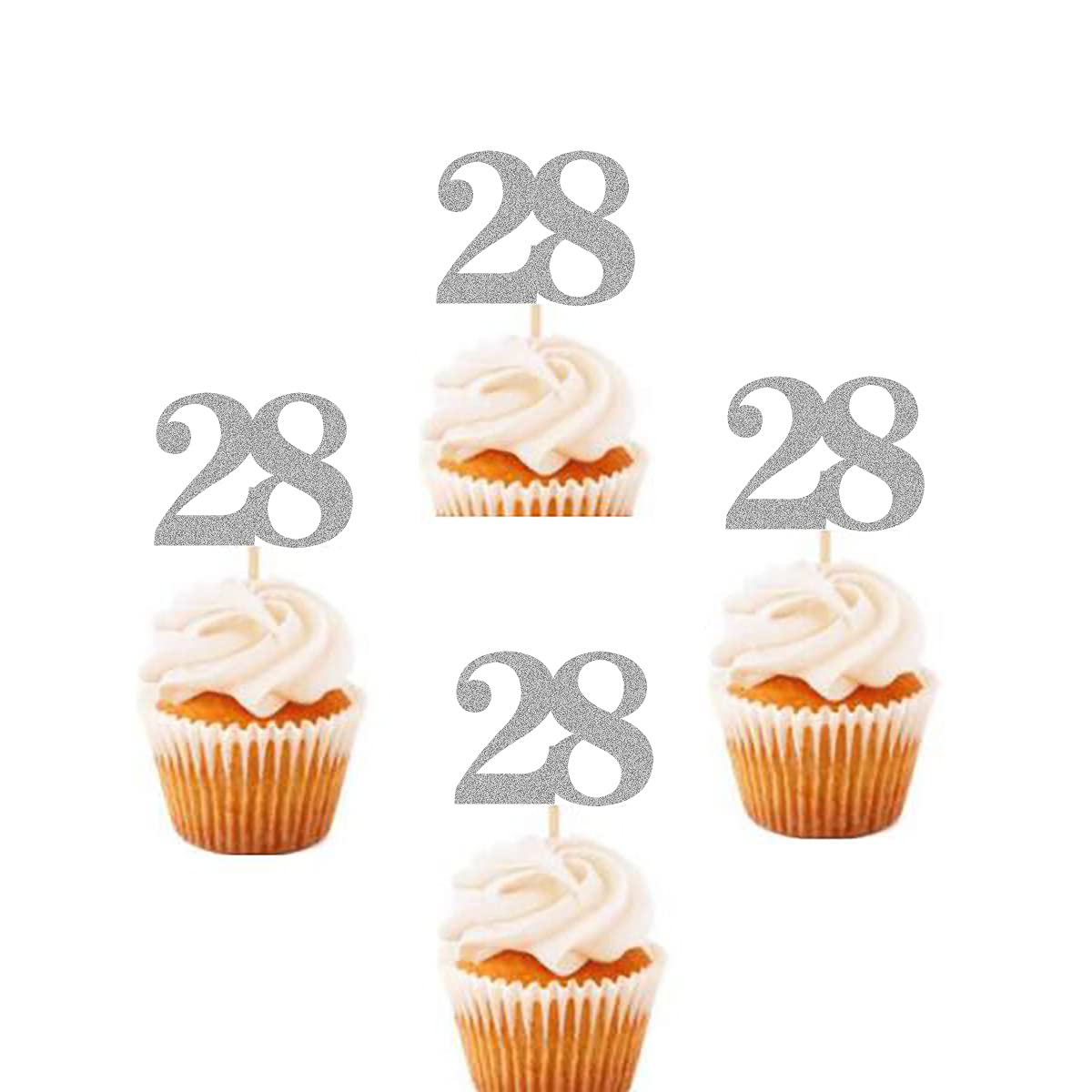 20 Pack Silver Glitter 