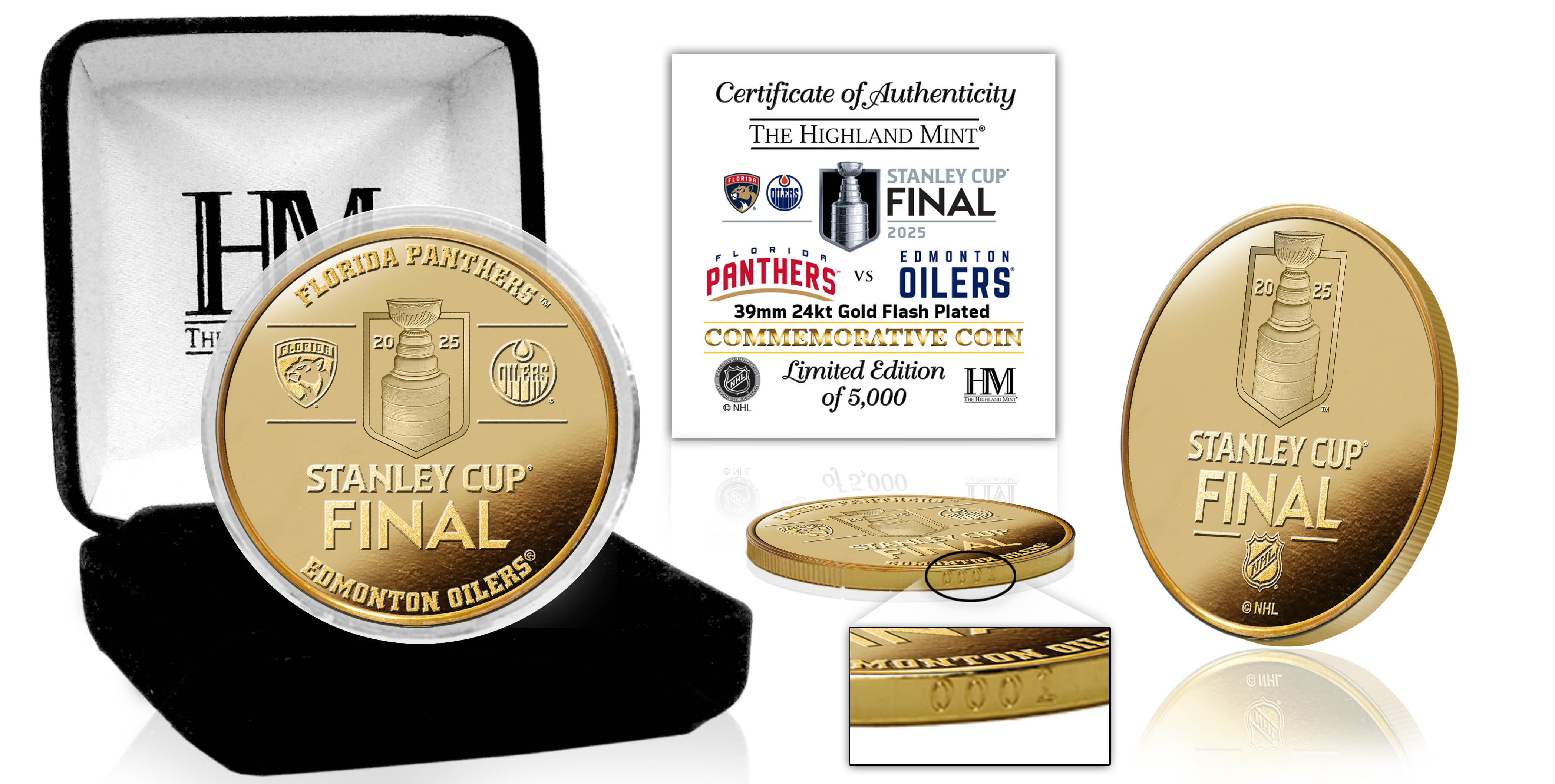 2025 NHL Stanley Cup Final Commemorative Gold Coin - Edmonton Oilers vs Florida Panthers Championship Duel - Collector's Edition for Hockey Fans & Sports Memorabilia Enthusiasts (Perfect for Display, Gifts, and Sports Collections)