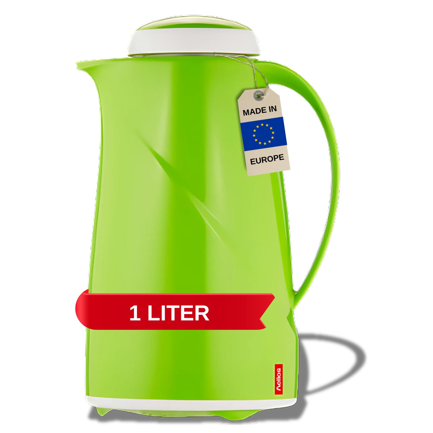 Helios Wave Vacuum Insulated Stainless Steel Water Bottle - 1 Liter (34 oz) - Kiwi Green - Keeps Drinks Hot/Cold for Hours - Perfect for Hiking, Gym, Office & Travel