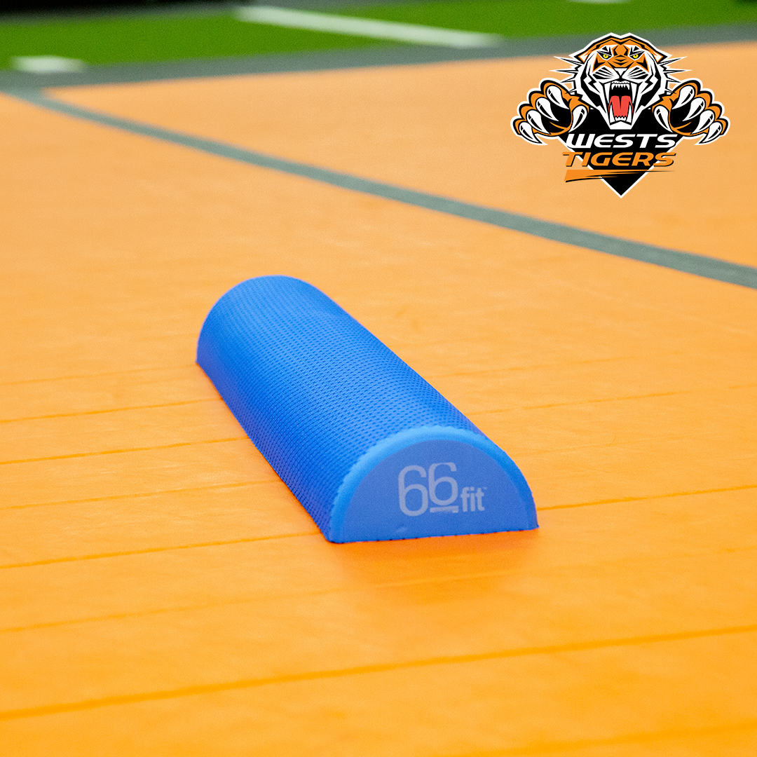 66Fit Half Foam Roller 90cm - High Density Exercise Foam Roller for Muscle Recovery, Yoga, Pilates & Physical Therapy - Perfect for Home Gym, Workout & Sports Training