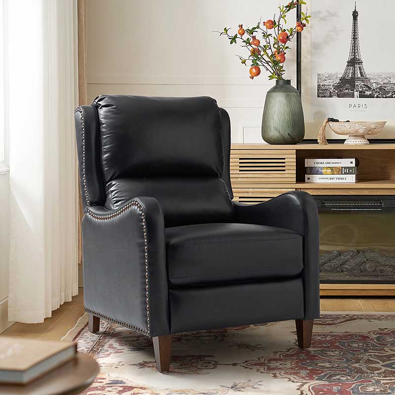 Deliat Genuine Leather Recliner Chair - Premium Comfort for Living Room, Home Theater & Office - Adjustable Footrest & Lumbar Support - Brown PU Leather Sofa for Relaxation & Entertainment