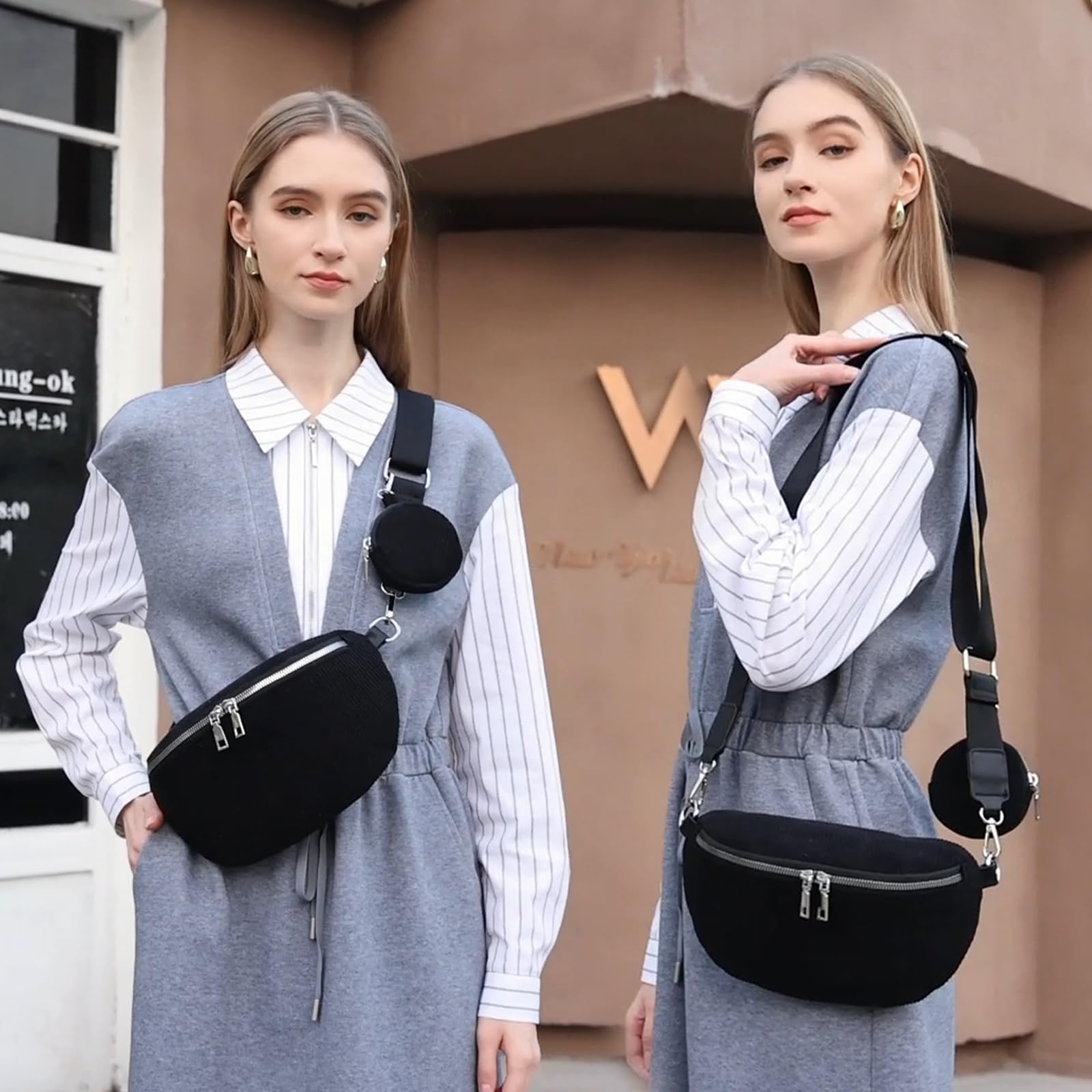 Trendy Women's Crossbody Sling Bag - Adjustable Strap Faux Leather Chest Fanny Pack for Travel, Gym & Daily Use | Small Purse for Phone & Essentials