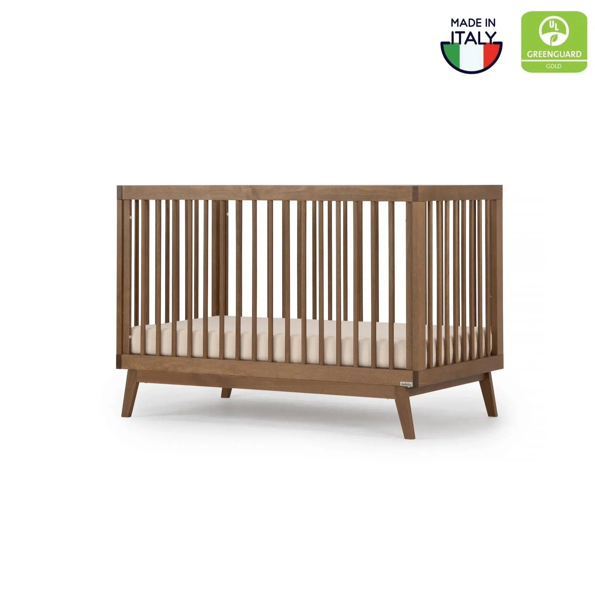 **DaDaDa Soho 3-in-1 Convertible Baby Crib – Walnut Finish | Nursery Essential for Newborn to Toddler | Space-Saving & Stylish Design**    *(Use Case: Perfect for modern nurseries, small bedrooms, or shared kids' rooms – grows with your child from infancy to toddler years.)*