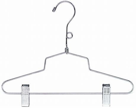 12 Pack Kids Metal Combination Hanger with Clips - Space Saving Clothes Organizer for Children's Wardrobe, Closet & Travel