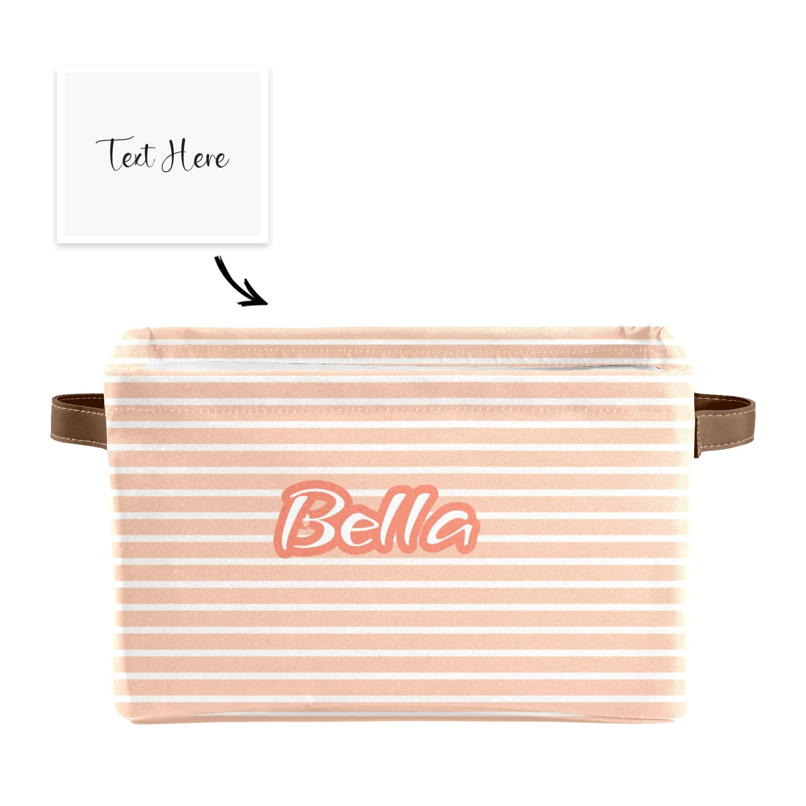 Custom Striped Yellow Collapsible Storage Bin Box with Name - Personalized Closet Organizer for Clothes, Toys & Pet Supplies | Nursery, Bedroom & Home Organization Solution