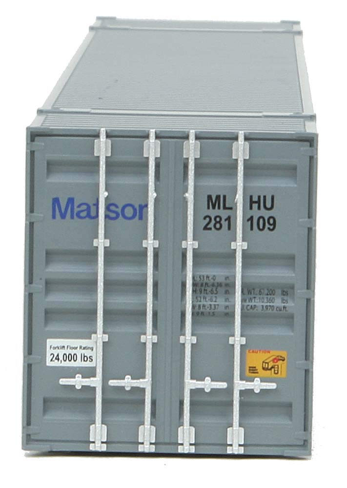 HO Scale Matson (Gray/Blue) 53' Singamas Corrugated Side Container Model #949-8516 - Perfect for Train Layouts & Collectors