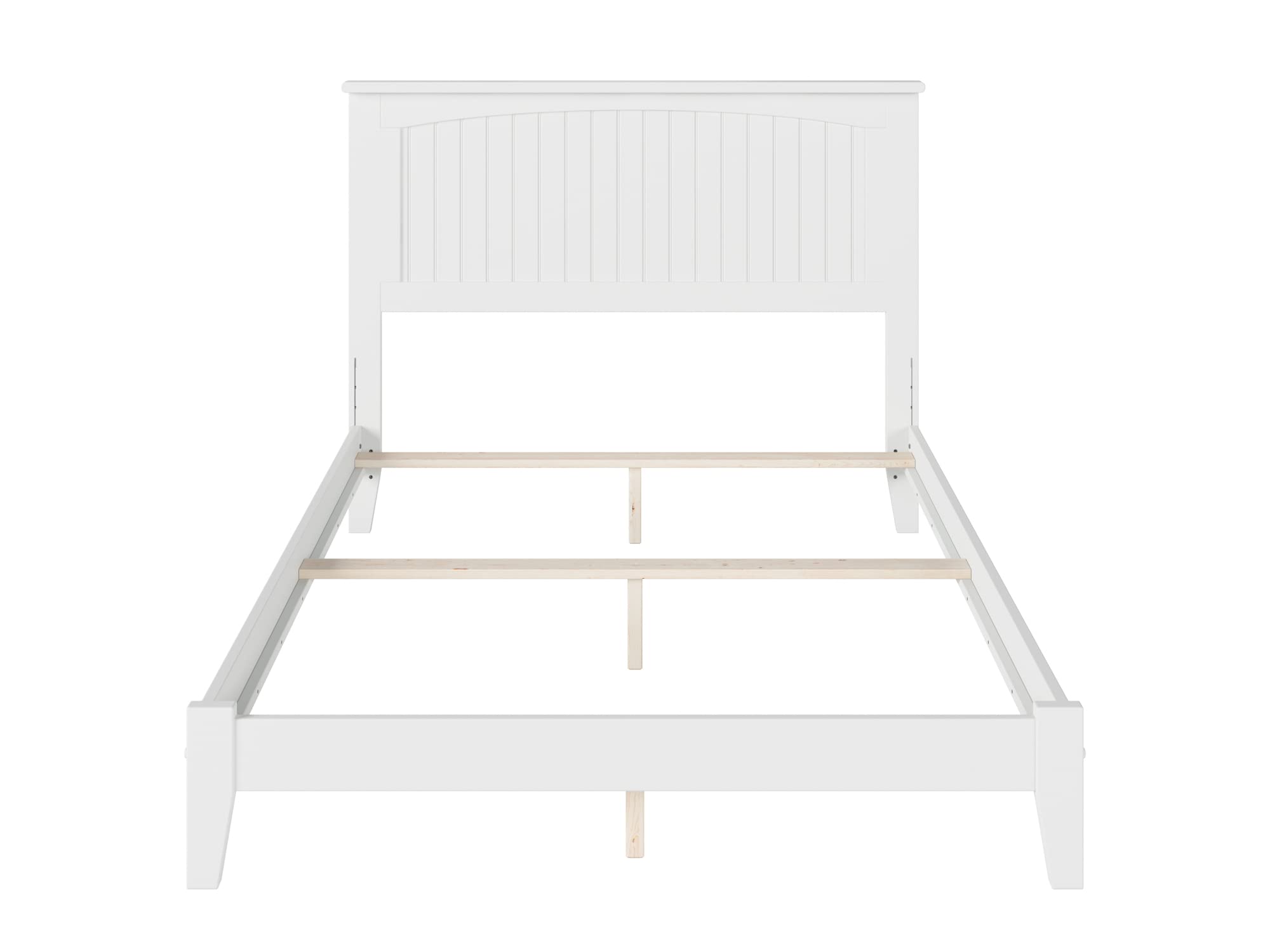 AFI Nantucket Full Size Bed Frame with USB Charging Ports - Modern White Platform Bed for Bedroom, Guest Room & Dorm - Sturdy Wooden Foundation with Easy Assembly & Attachable Charging Station