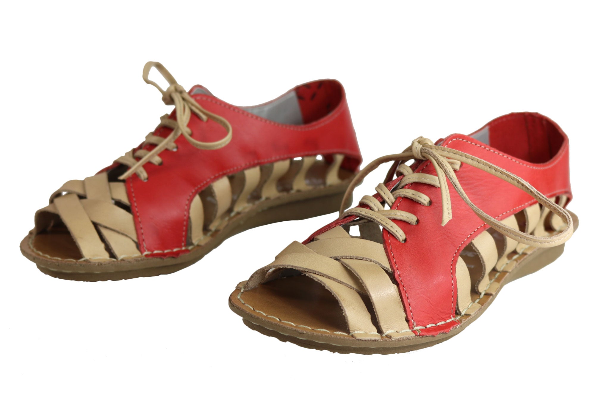 Andacco Petuna Women's Comfortable Flat Leather Sandals - Handmade in Brazil - Perfect for Beach, Vacation & Summer Outfits
