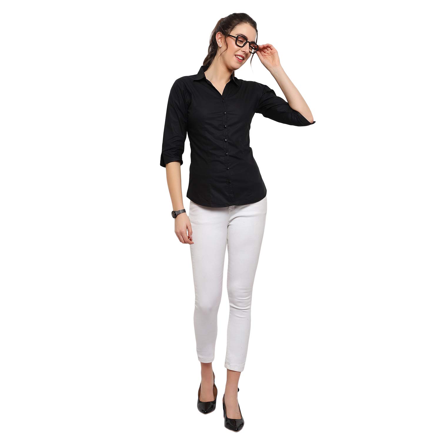 Blue Ronin Women's Full Sleeve Western Style Formal Shirt - Office Wear & Business Attire - Regular Fit Blouse for Professional Women (Perfect for Work, Meetings & Corporate Events)