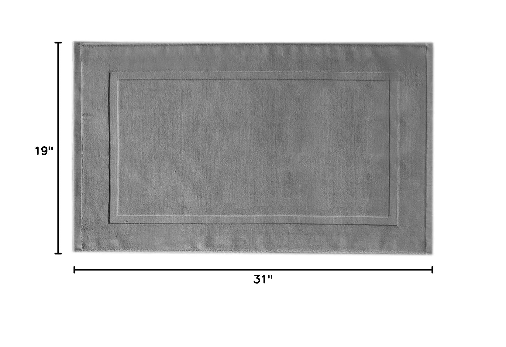 SOUGAO Super Absorbent Cotton Bath Mats - Non-Slip Shower Floor Towel with Terry Toweling, Machine Washable Bathroom Rug for Tub & Shower (Gray) - Perfect for Bathroom Safety and Comfort