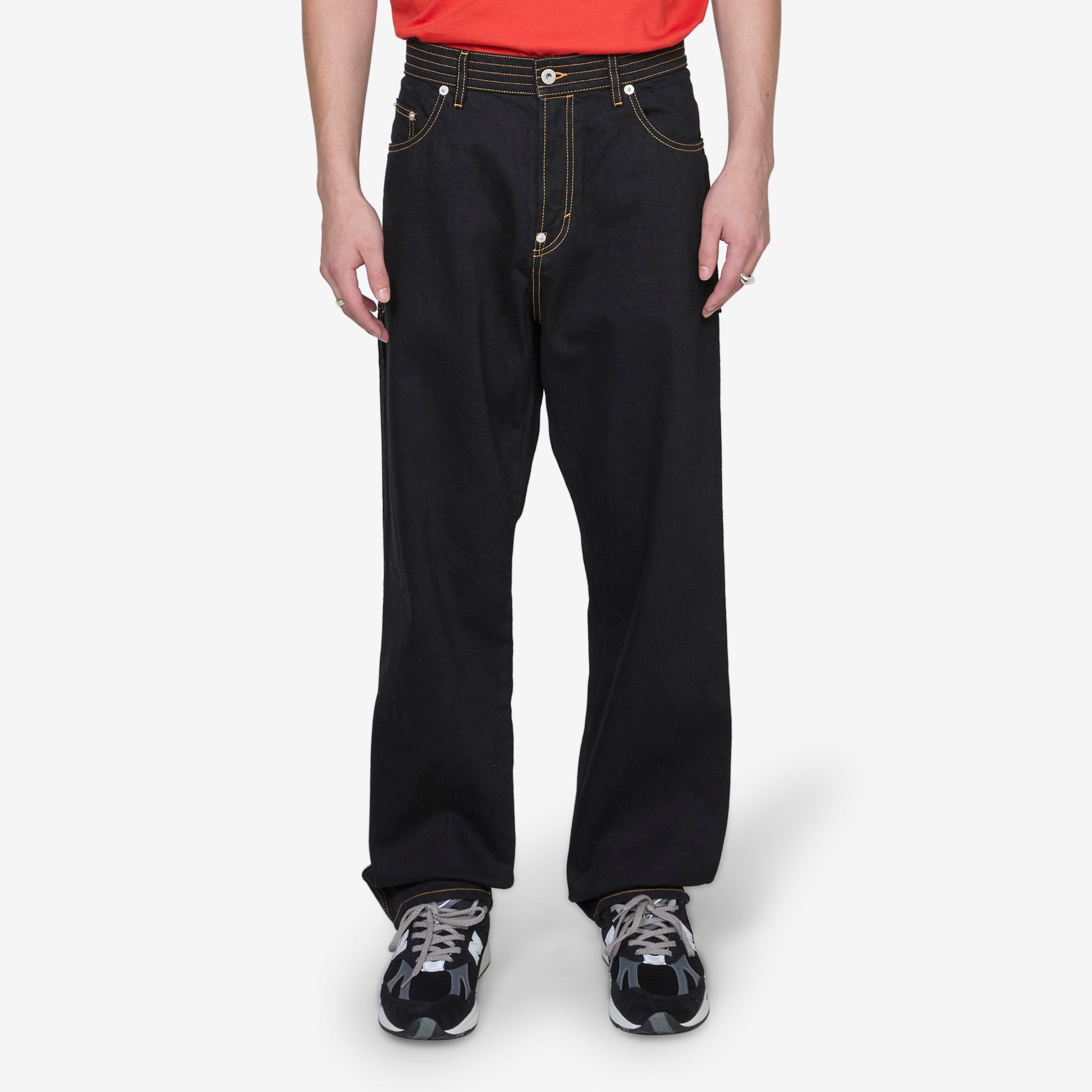 Men's Cargo Jeans - Rinse Black Denim Pants with Multiple Pockets | Durable & Comfortable for Work, Outdoor & Casual Wear