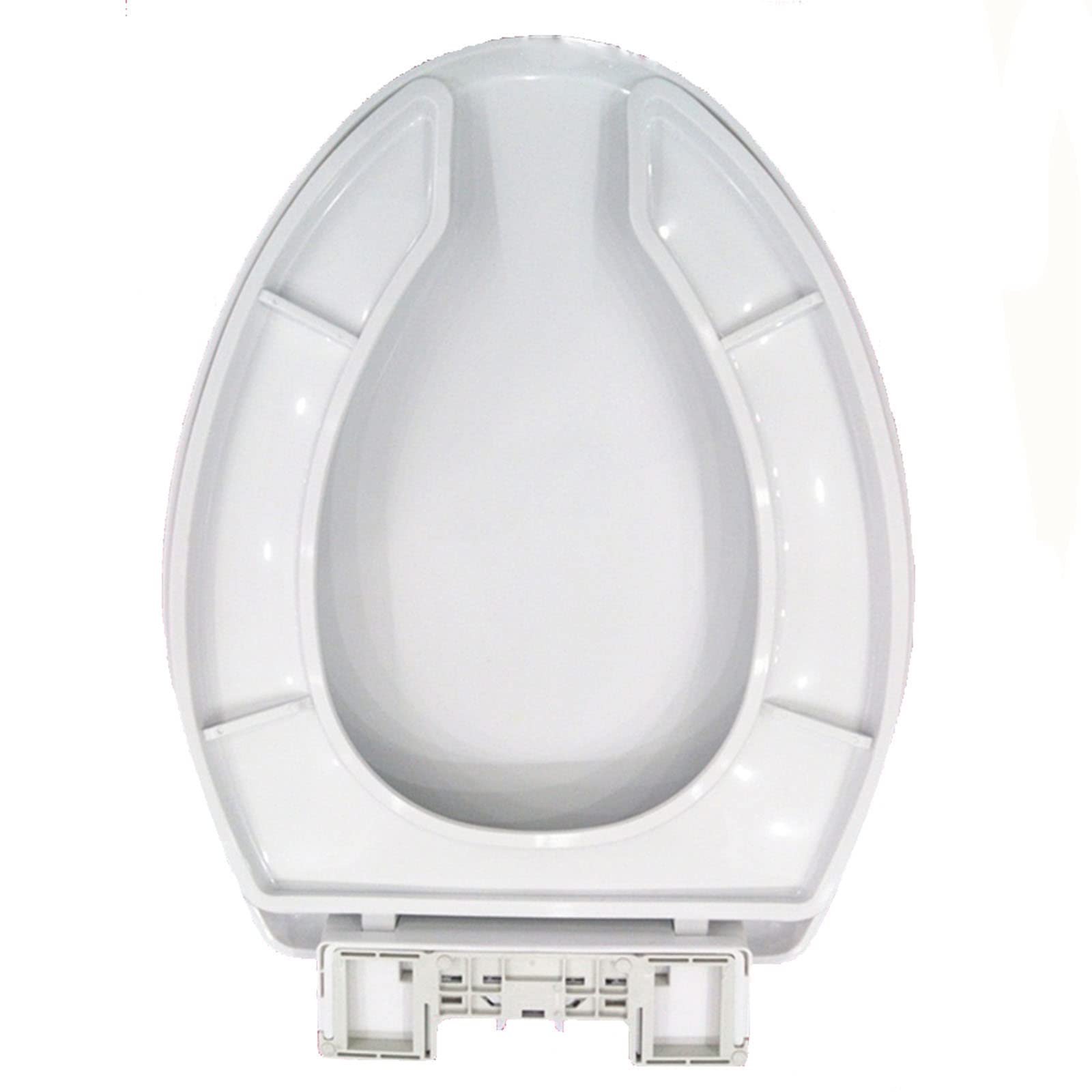 Commercial Open Front Toilet Seat with Soft Close - White Elongated Plastic Toilet Seat with Large Opening | Durable & Hygienic for Public Restrooms, Hospitals, and High-Traffic Commercial Spaces