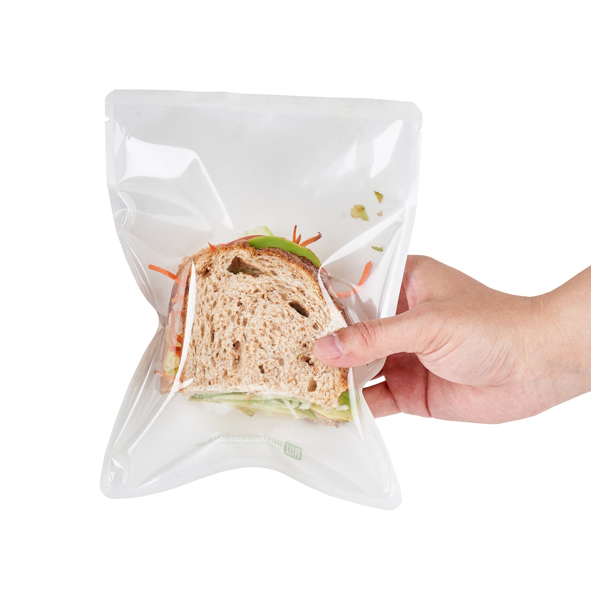 White Plastic Medium Sandwich & Snack Bags - Heat Sealable Food Storage (8.75