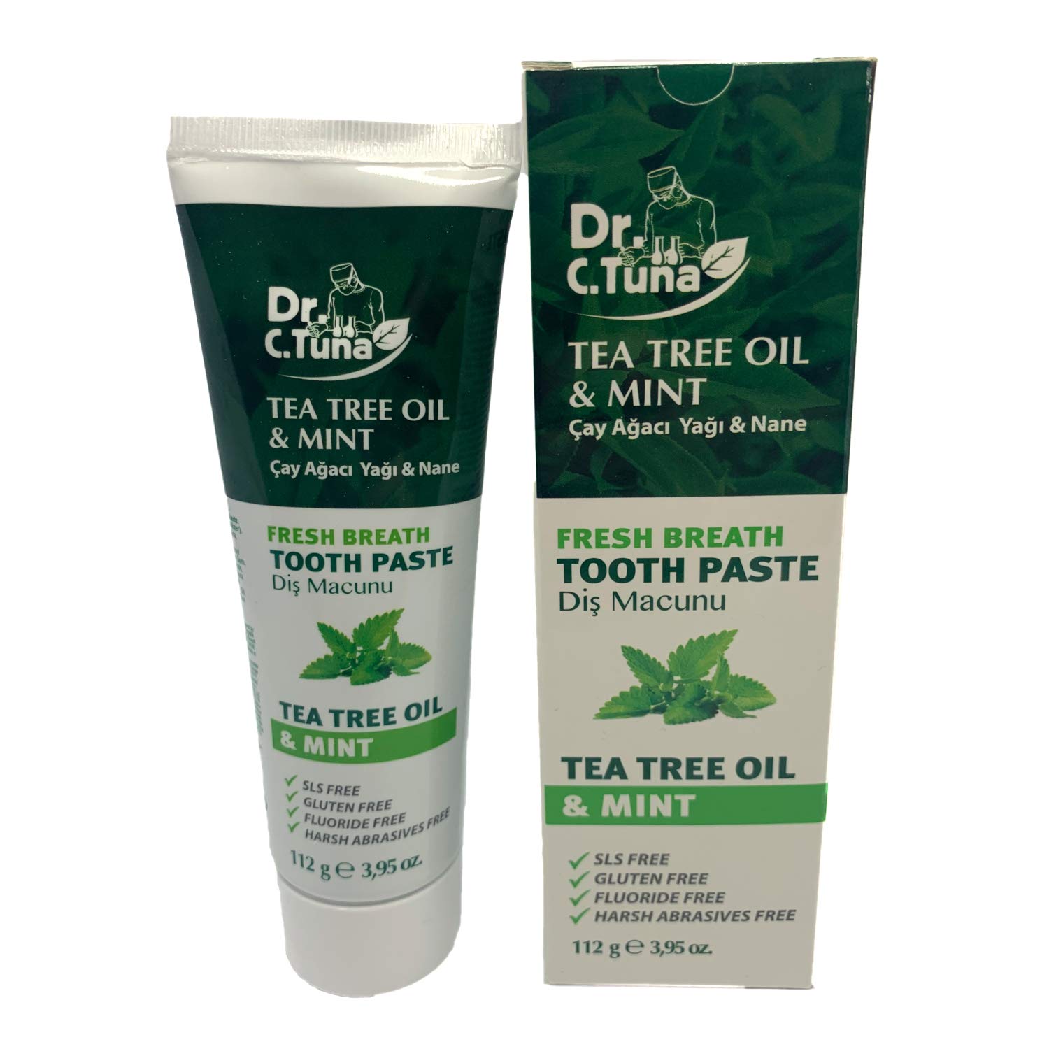 Dr. C Tuna Tea Tree Oil & Mint Toothpaste 112g - Natural Whitening & Fresh Breath for Oral Care - Perfect for Travel & Daily Use