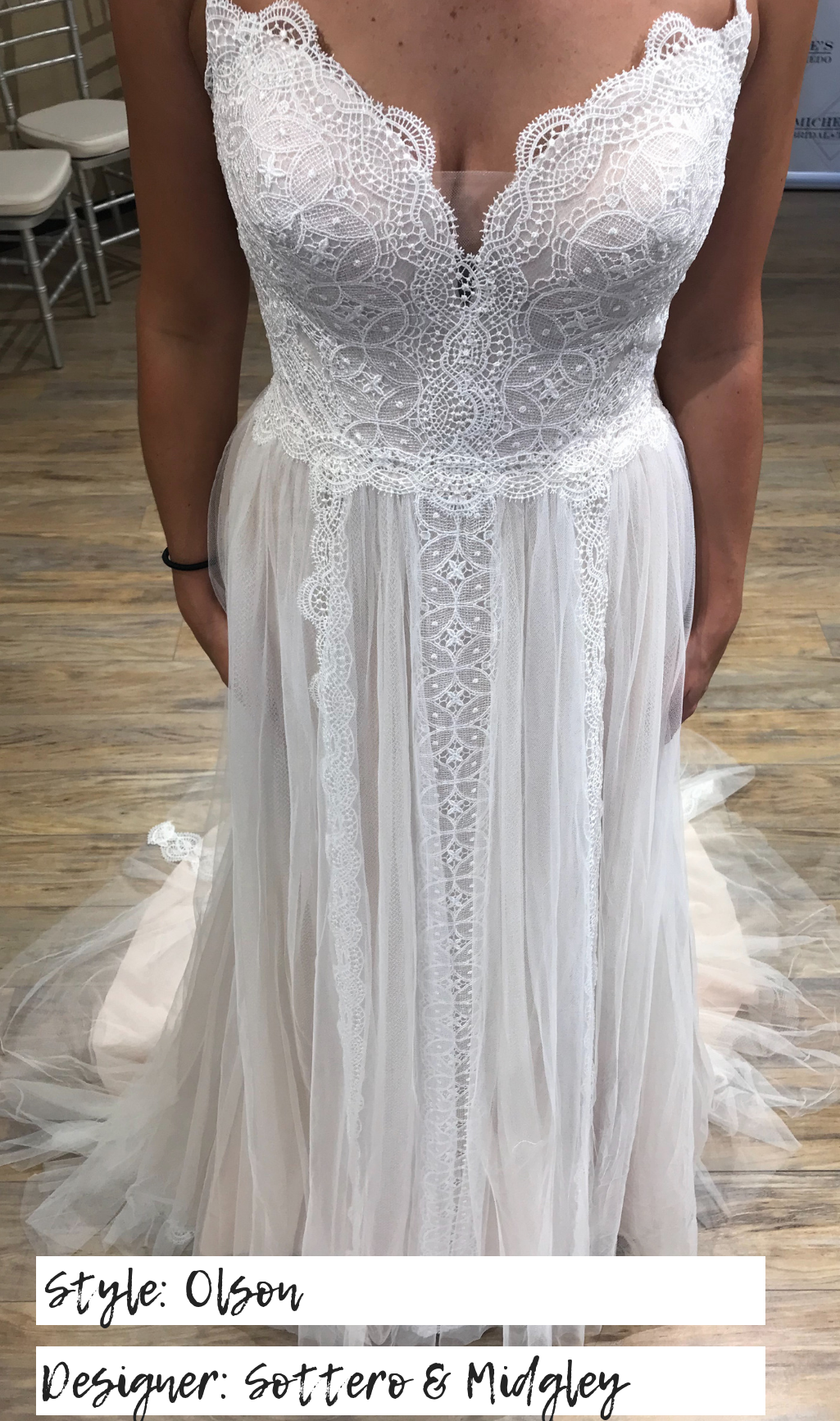 Sottero and Midgley Olson Sample Wedding Gown - Elegant Lace Bridal Dress for Bride, Perfect for Church Ceremony & Outdoor Wedding Photography