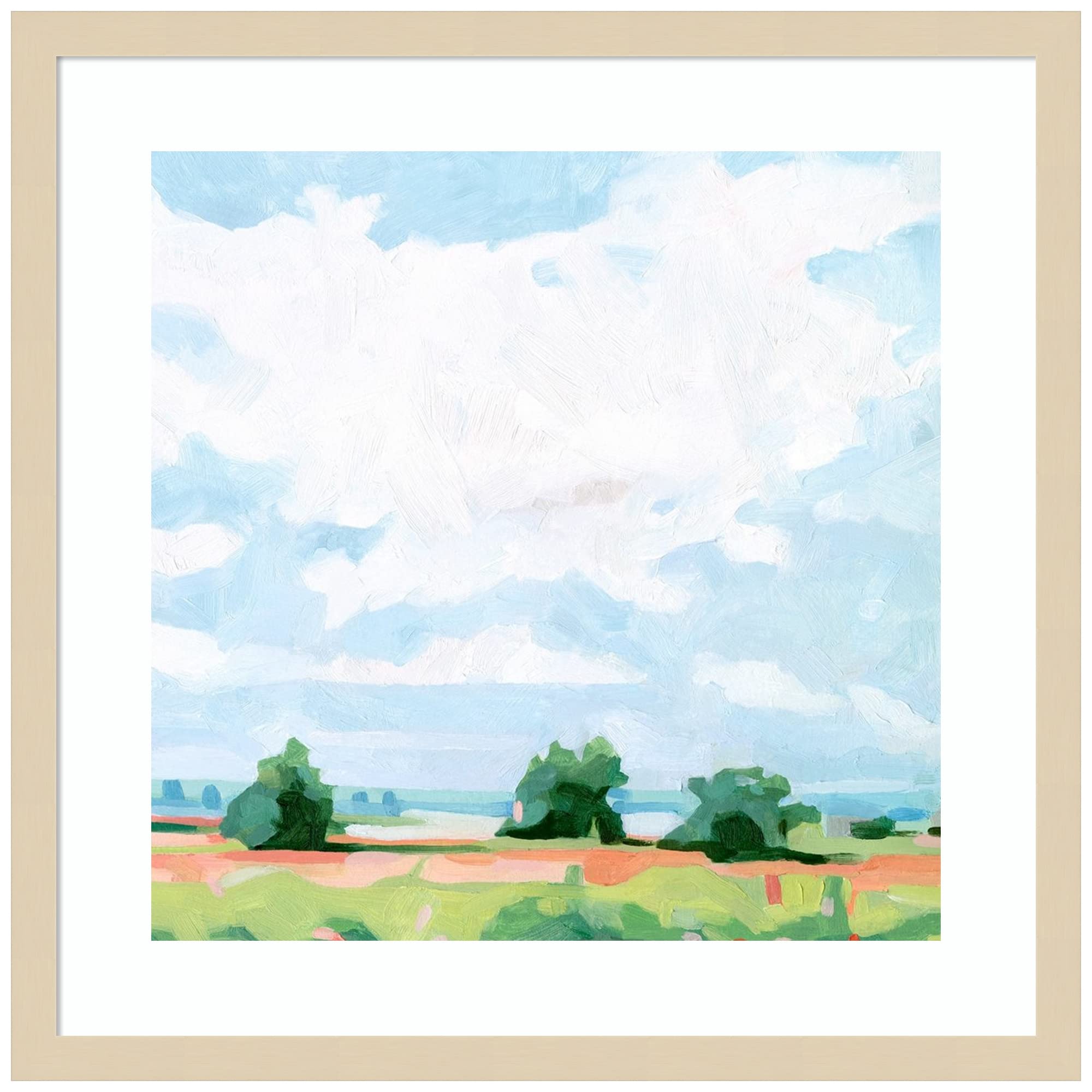 Emma Scarvey Spring Midday I Wood Framed Wall Art Print - 21x21 Inch Natural Frame - Home & Office Decor - Perfect for Living Room, Bedroom or Office Wall
