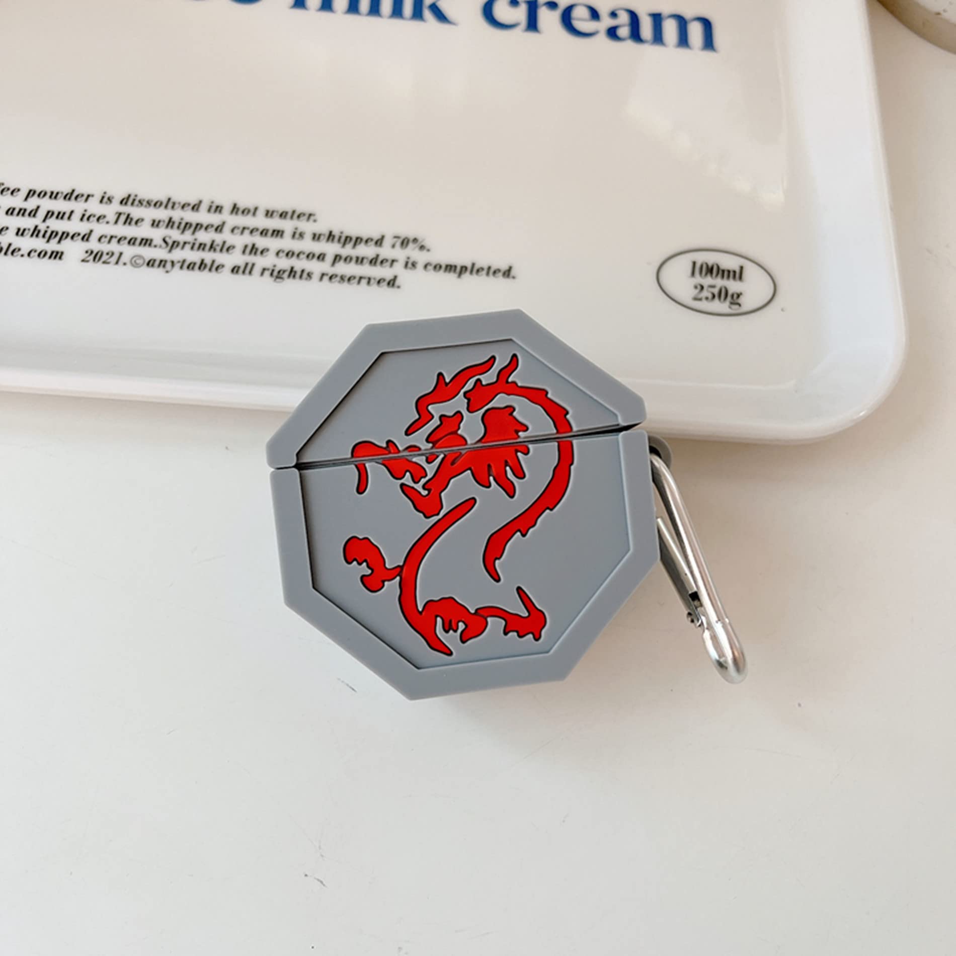 3D Cartoon Dragon Talisman AirPods Pro Case - PVC Silicone Protective Cover with Hook for AirPods Pro 1/2/3 - Inspired by Jackie Chan Adventures - Perfect for Travel, Gym & Daily Use