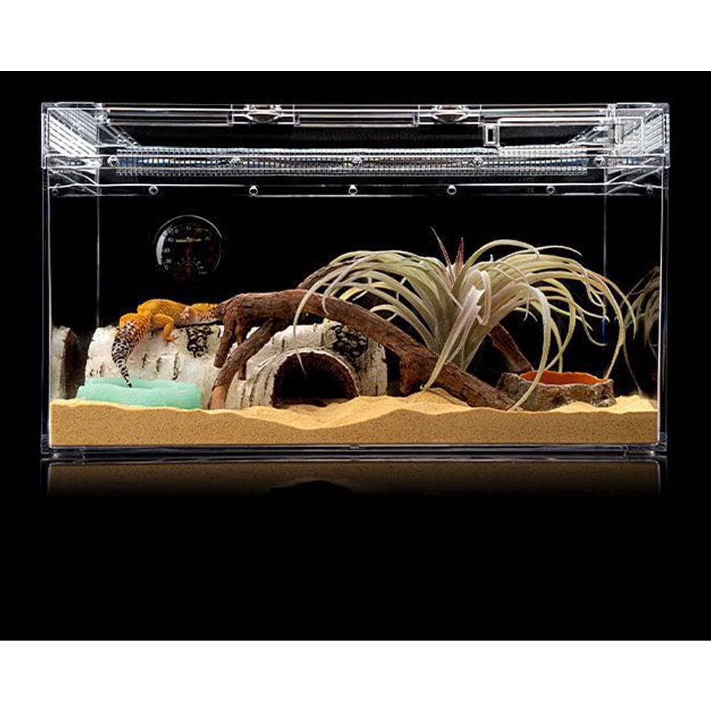 **Glow in the Dark Reptile Water Dish – Resin Rock Food & Water Bowl for Terrarium – Ideal for Leopard Geckos, Lizards, Turtles, Chameleons & More – Perfect for Feeding & Hydration in Low-Light Enclosures (Small, Green-Glow)**