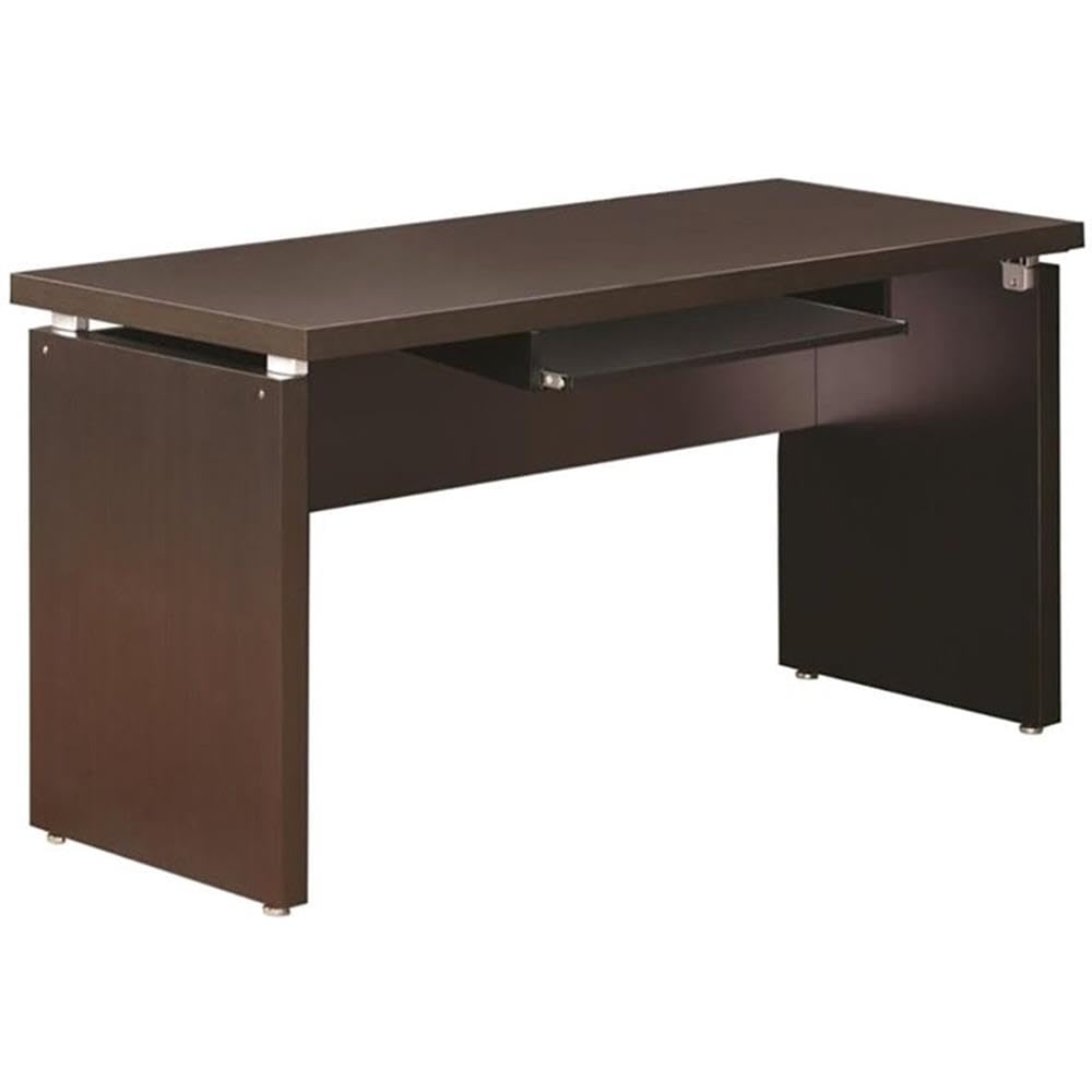 BOWERY HILL Modern Computer Desk in Cappuccino Finish - Home Office Desk for Work & Study, Perfect for Small Spaces & Remote Work