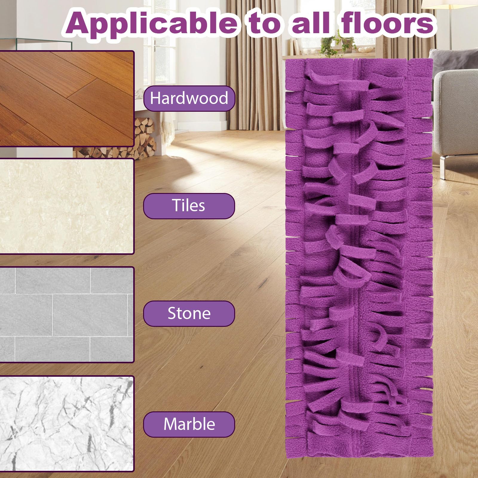 12 Pack Purple PowerMop Refill Pads - Reusable Microfiber Mop Pads Replacement for Swiffer PowerMop Multi-Surface & Wood Mops | Washable & Eco-Friendly | Perfect for Hardwood Floors, Tile & Laminate Cleaning