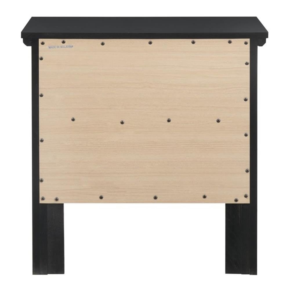 Glory Furniture Primo 2-Drawer Nightstand in Black - Modern Bedside Table for Bedroom Storage & Organization