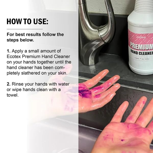 Ecotex® Premium Industrial Hand Cleaner for Screen Printing - 128 oz (1 Gallon) - Heavy-Duty Degreaser for Inks, Paints & Grease - Ideal for Print Shops, Garages & Workshops