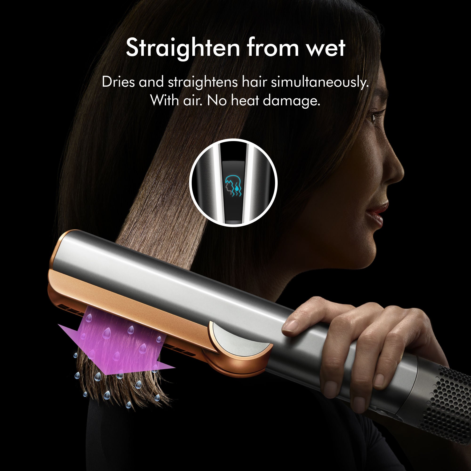Professional Airstrait Hair Straightener - Sleek & Smooth Styling for All Hair Types - Perfect for Home Use, Travel & Salon Styling