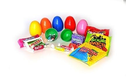 1000-Piece Plastic Easter Eggs with Candy - Bulk Fillable Easter Eggs for Egg Hunts, Party Favors, and Classroom Rewards (2 Candy Included)
