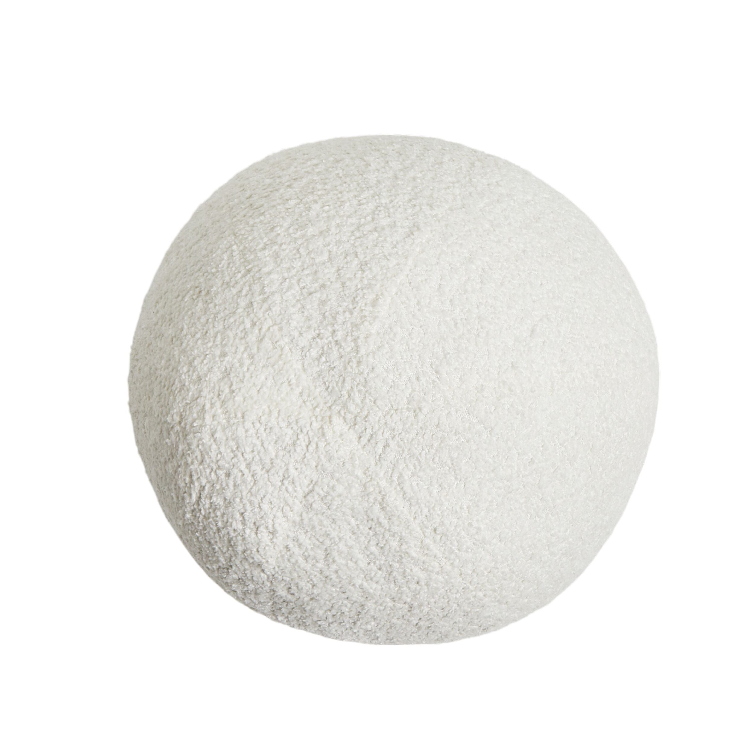Byron Boucle Sphere Cushion Cloud - 30cm Round Soft Decorative Throw Pillow for Sofa, Bed, Living Room - Perfect for Home Decor and Cozy Comfort