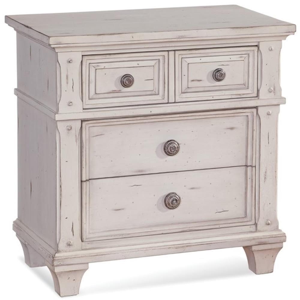 American Woodcrafters Sedona Antique White Wood 3-Drawer Nightstand - Bedside Table for Bedroom Furniture with Storage | Perfect for Master Bedroom, Guest Room & Apartment Decor