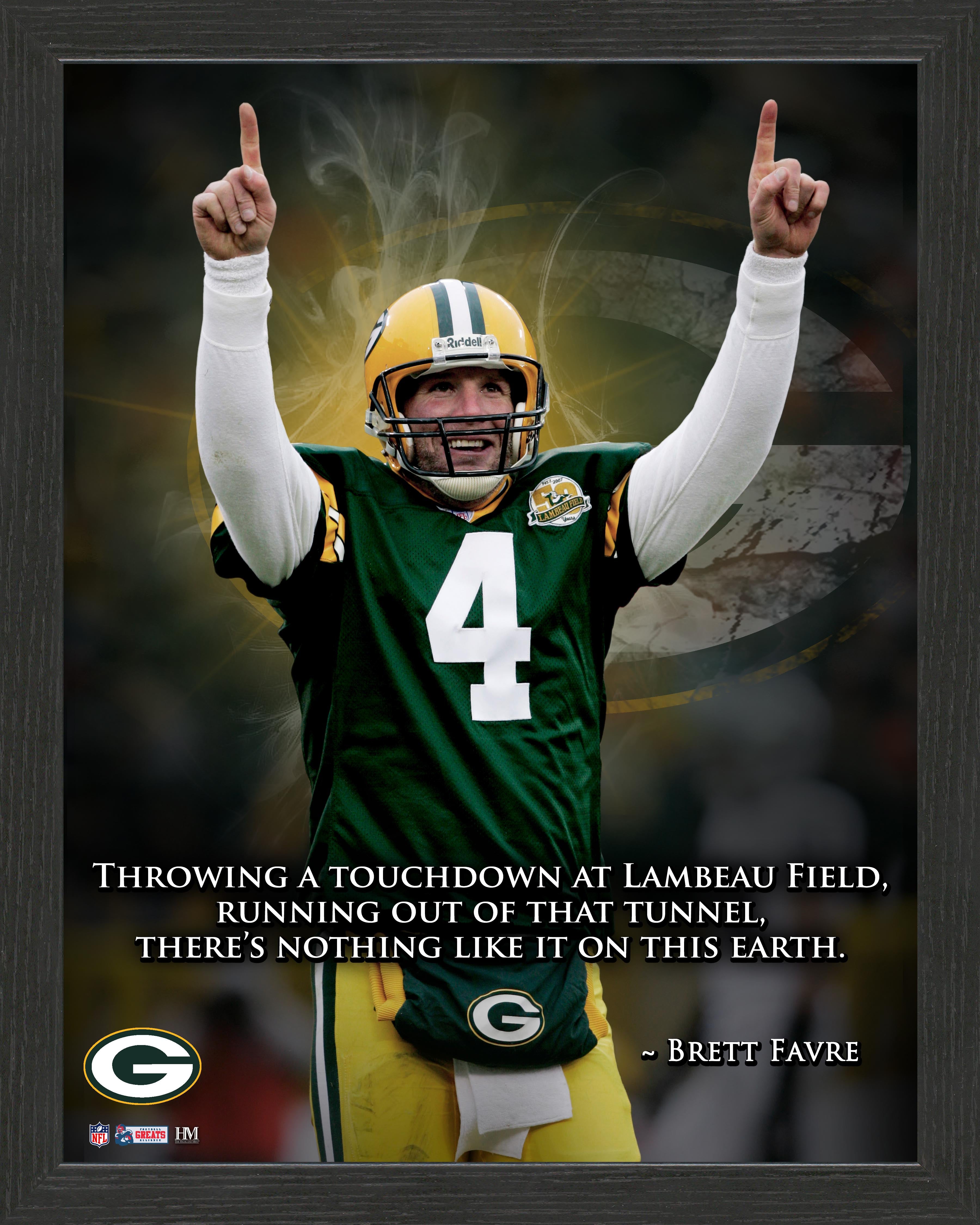 Brett Favre Autographed Football Display Case - Signed Memorabilia Shadow Box for Collectors - Perfect for Man Cave, Sports Bar, or Home Office Decor