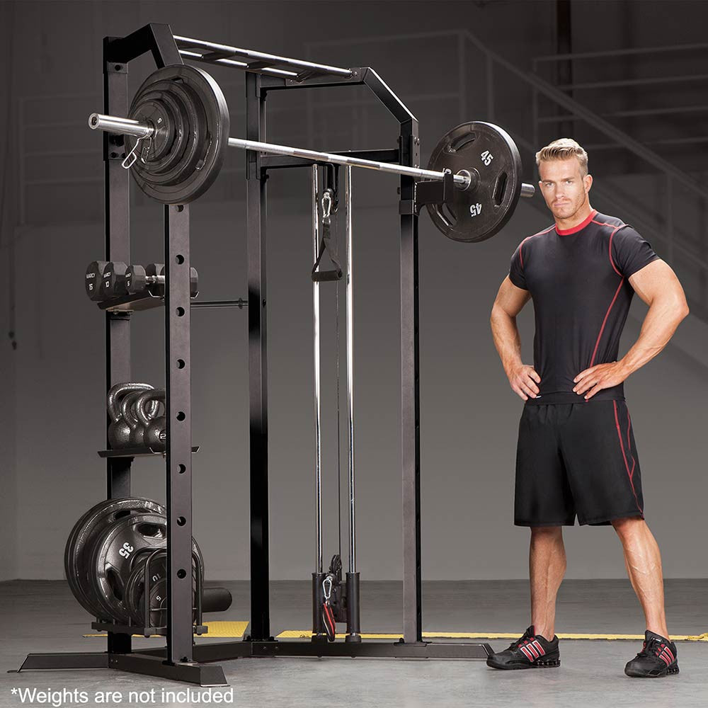 Marcy SM-3551 Power Cage System - Heavy Duty Home Gym Equipment for Strength Training & Weightlifting - Perfect for Home Workouts & Fitness Enthusiasts