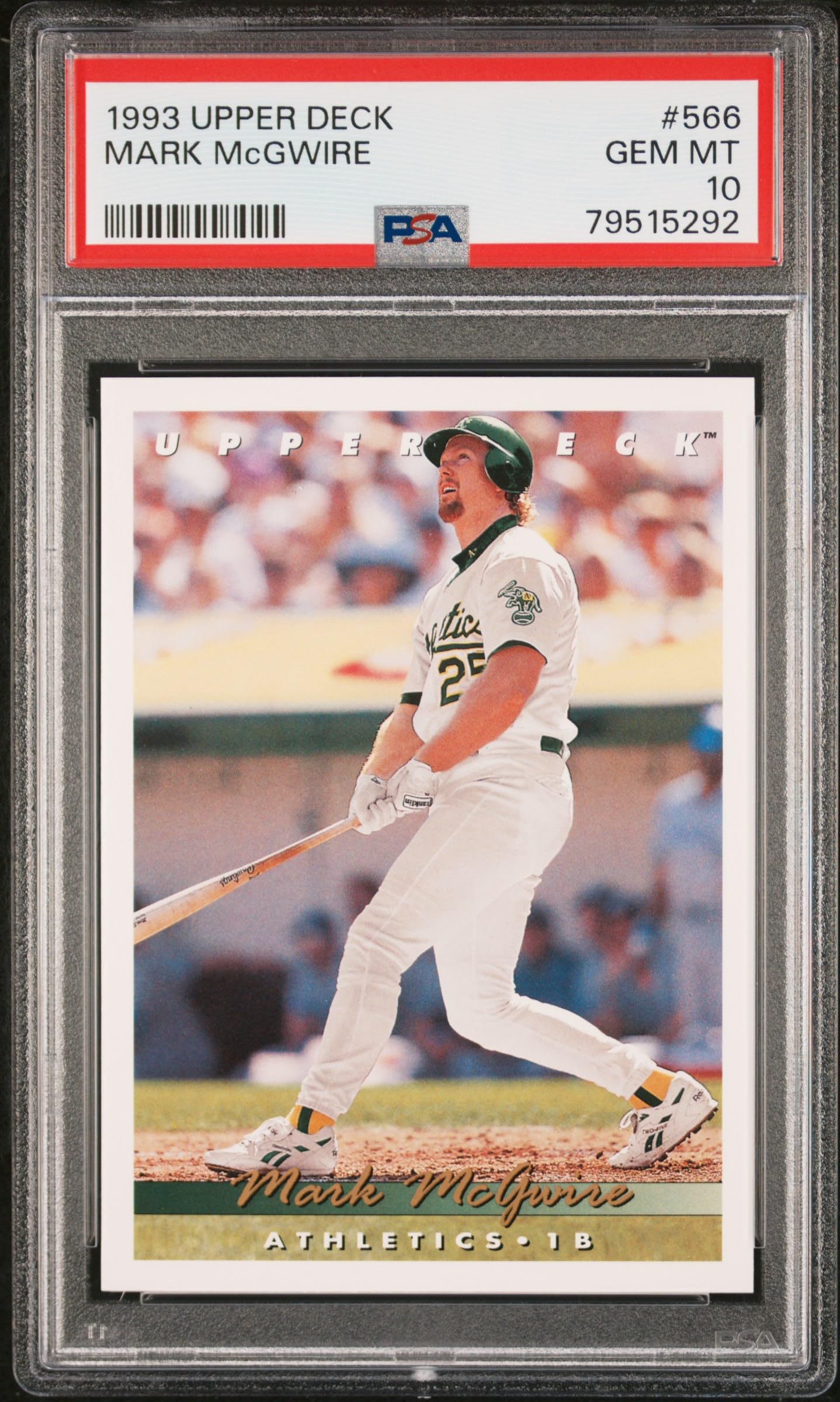 1993 Upper Deck Mark McGwire #566 Baseball Card - PSA 10 Gem Mint - Rare Collectible for Baseball Memorabilia & Sports Card Investors