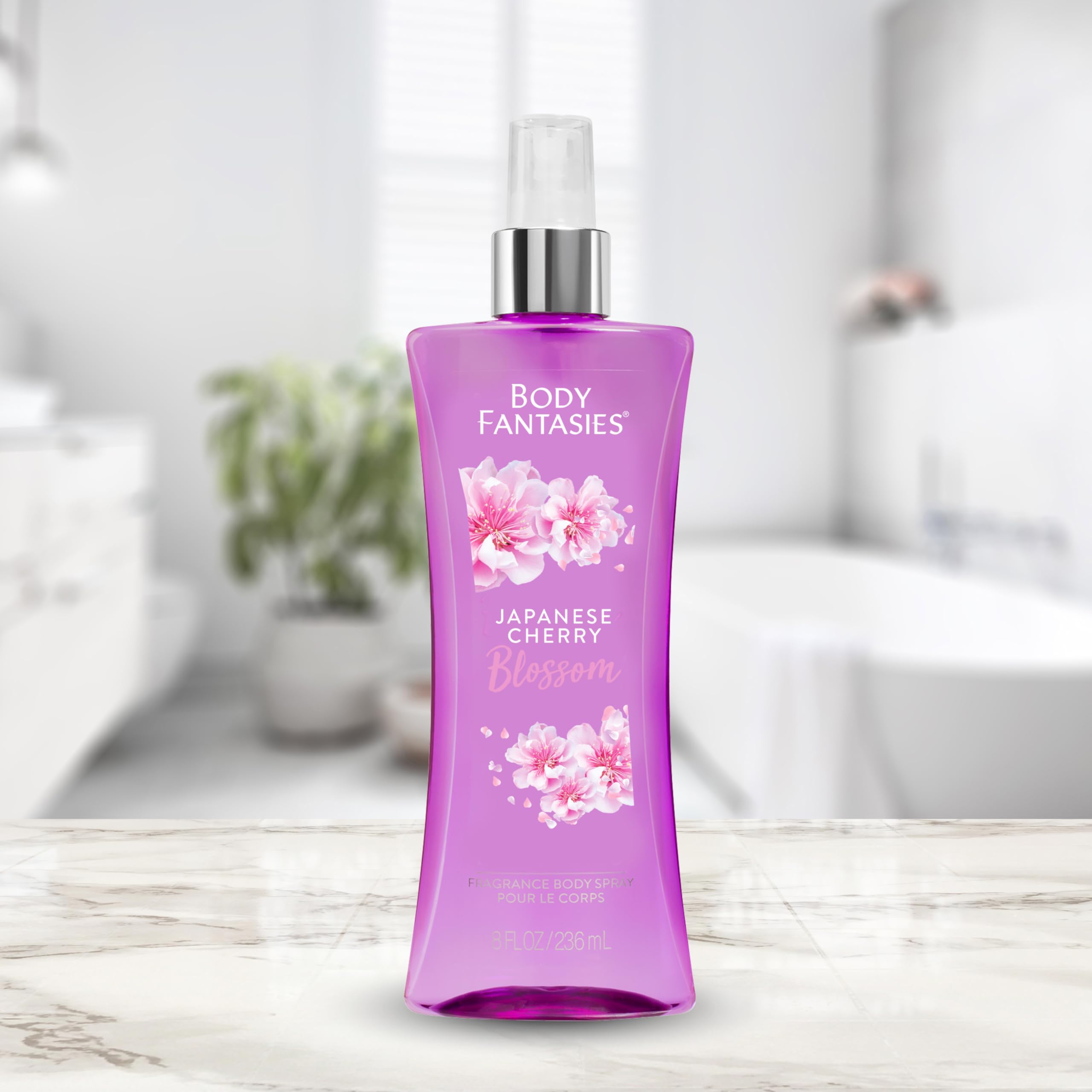 Body Fantasies Japanese Cherry Blossom Fragrance Body Spray - 8 fl oz (2 Pack) | Floral Perfume Mist for Women, Long-Lasting Fresh Scent | Perfect for Daily Use, Work, Gym & Date Night