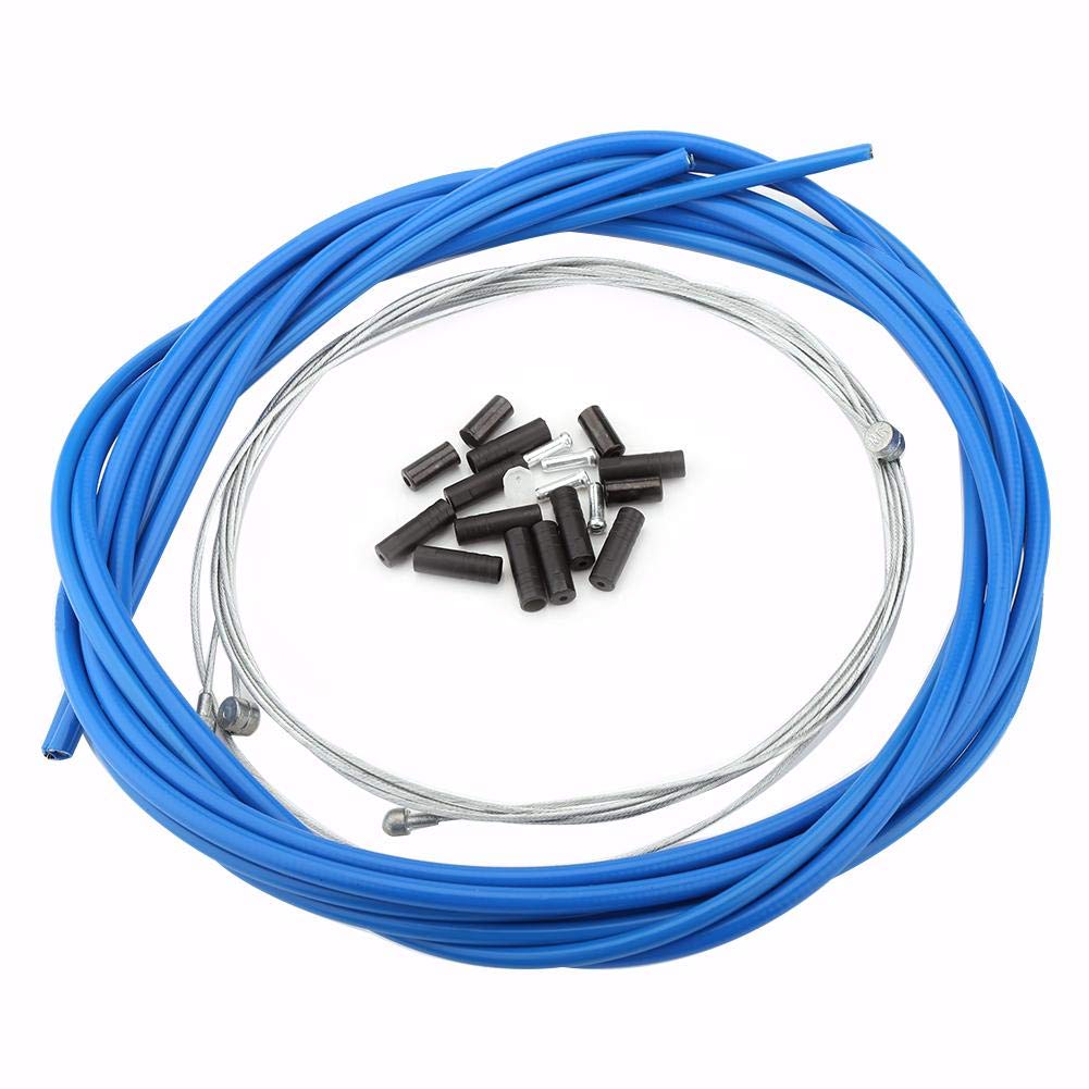 Premium Mountain Bike Brake Cable Set - Front & Rear Brake Cables with Housing (Blue) | Durable Replacement Brake Cables for MTB, Road & Hybrid Bikes | Perfect for Cycling Maintenance & Upgrades