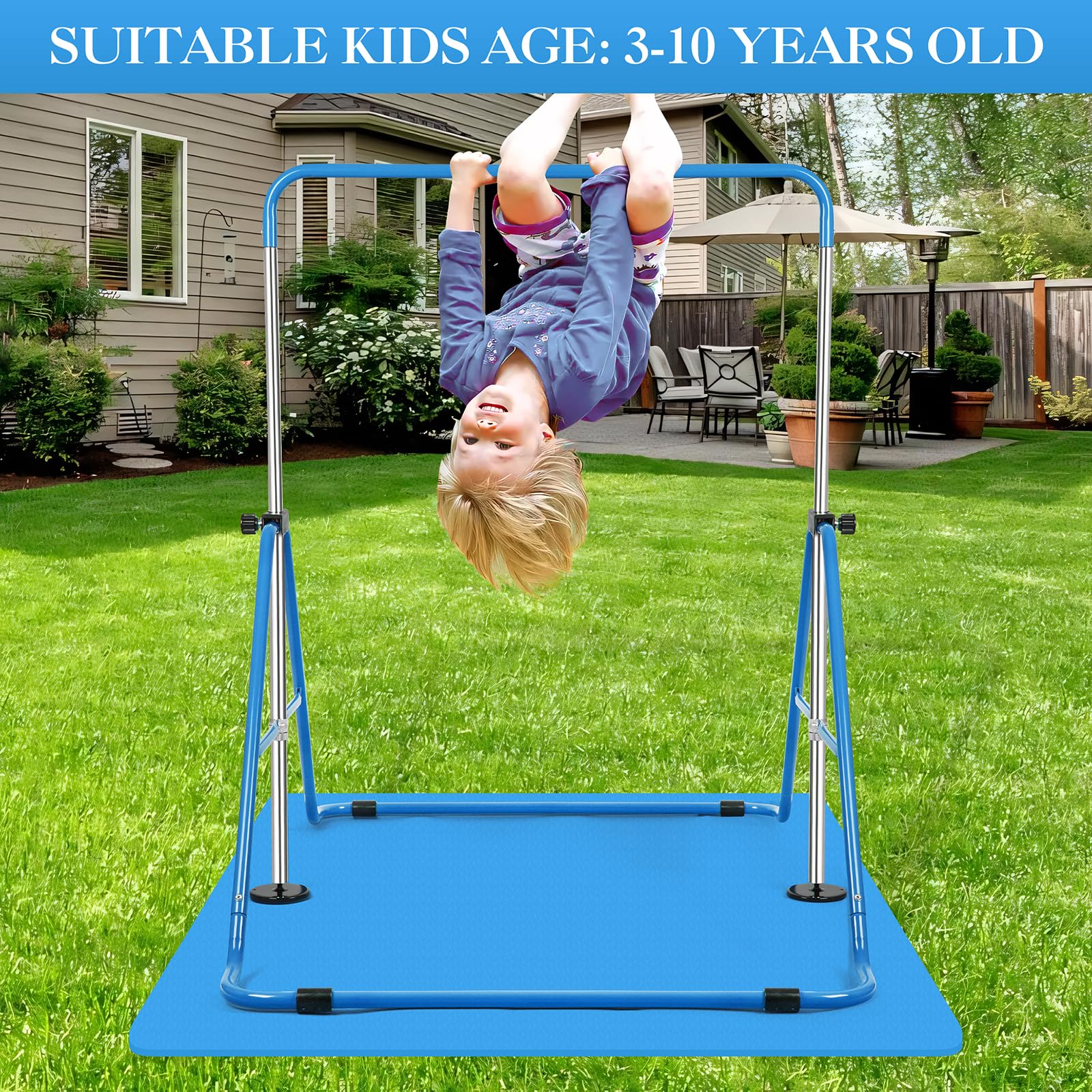 Adjustable Gymnastics Bars for Kids - Expandable Training Equipment for Home Gym & Play