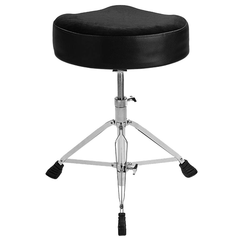 WEIYV Adjustable Drum Stool Throne - 49-60cm Height, Triangle Base, Rotating Seat for Electronic Drums - Black - Perfect for Adults & Kids, Home Studios & Live Performances