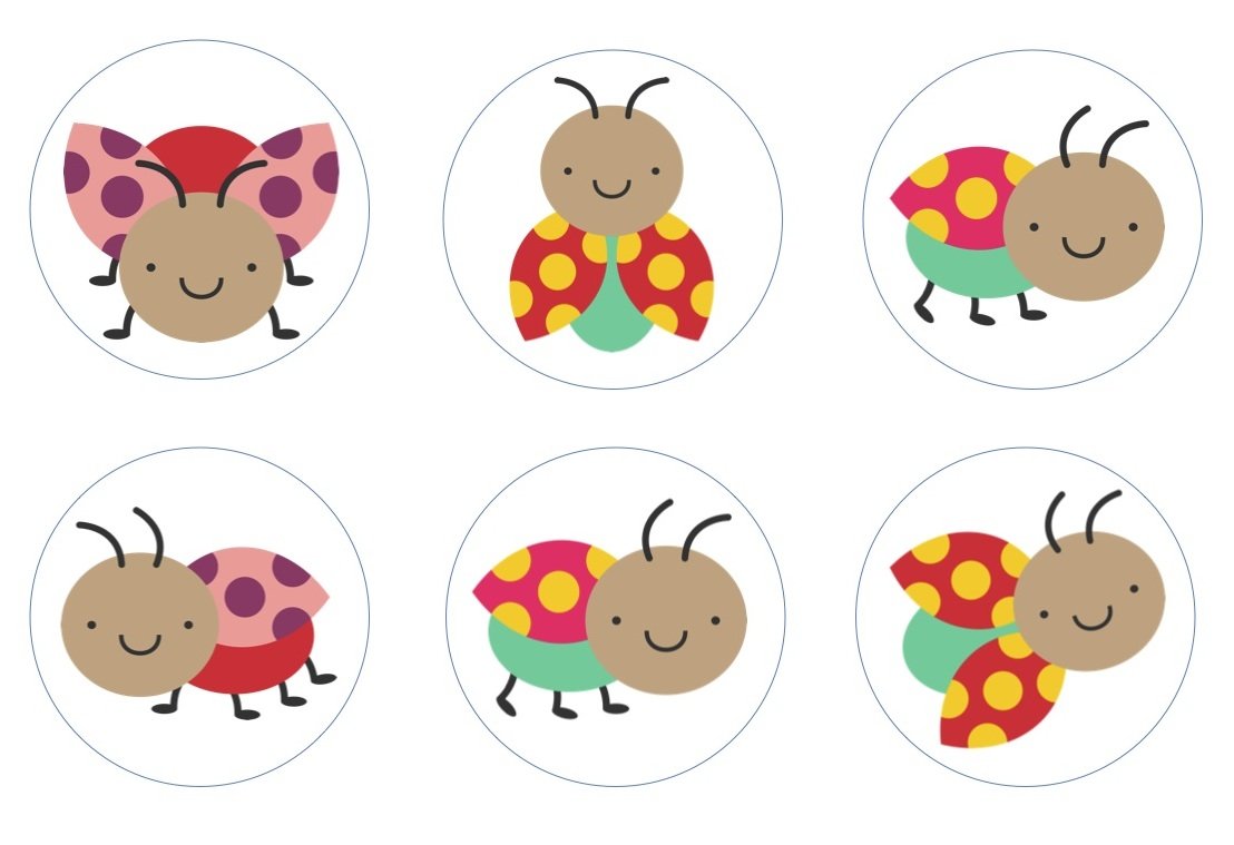 Ladybug Friends Edible Cupcake Toppers - 24pcs Cute Fondant Decorations for Birthday Cakes, Baby Showers & Party Desserts | Food-Safe & Easy to Use