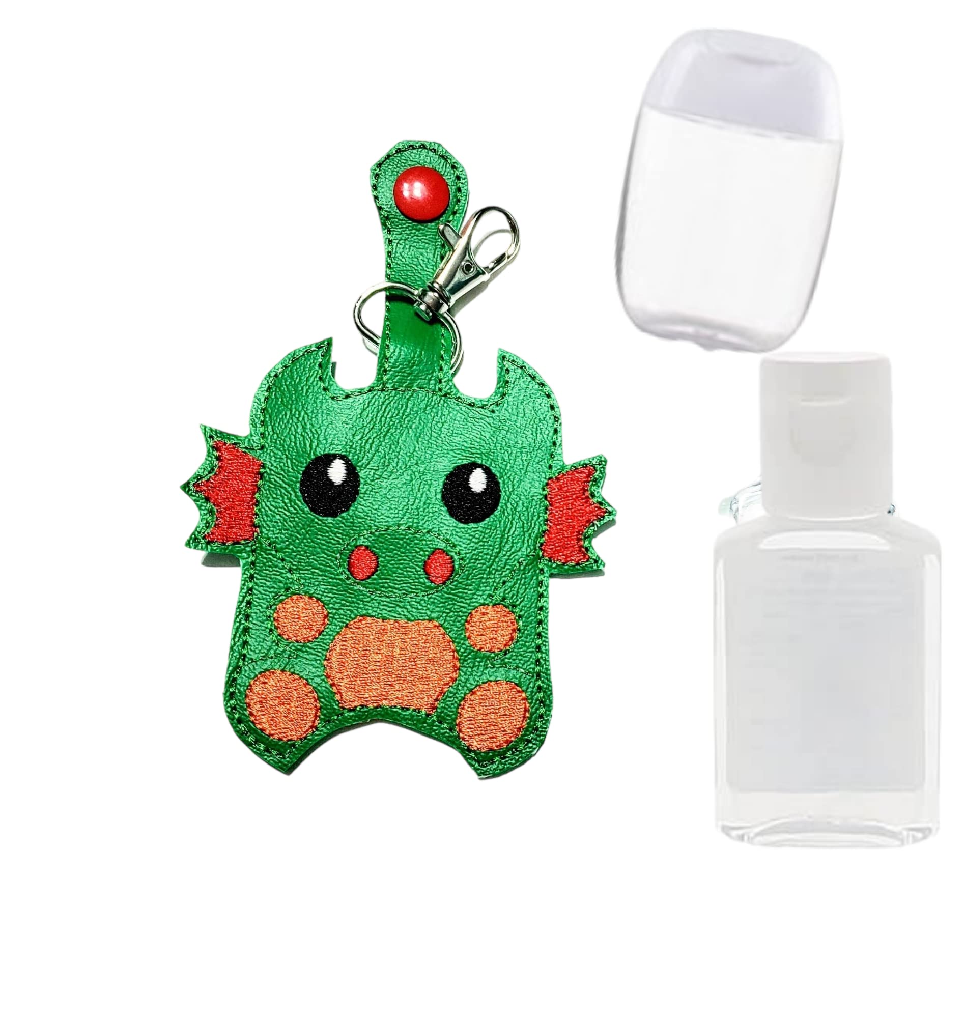 Dragon Hand Sanitizer Holder Keychain - Portable Sanitizer Case with Carabiner Clip for Purse, Backpack, Gym Bag - Perfect for Travel, School, Office & Daily Use