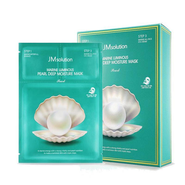 JMsolution Marine Luminous Pearl Deep Moisture Mask - Hydrating Face Sheet Mask for Glowing Skin, Korean Skincare for Dry & Dull Complexion | Perfect for Night Routine & Spa Day
