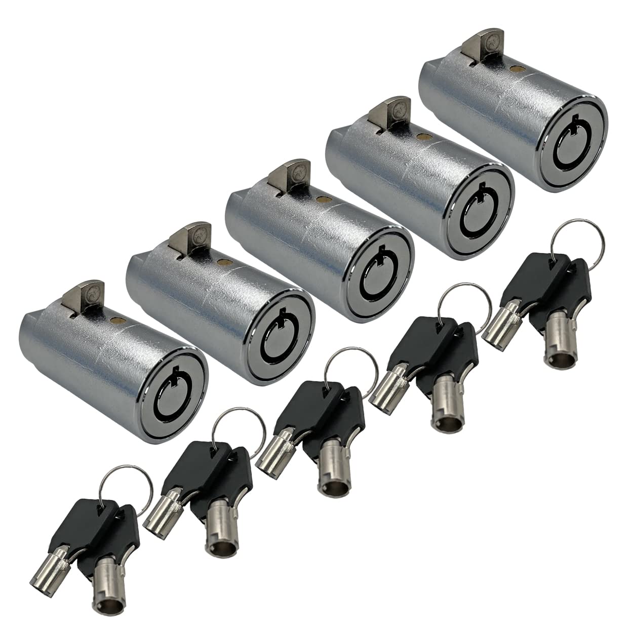 5-Pack Keyed Alike Vending Machine Locks with Tubular Keyway - Secure Pop/Soda Machines, Snack Vending & Arcade Games
