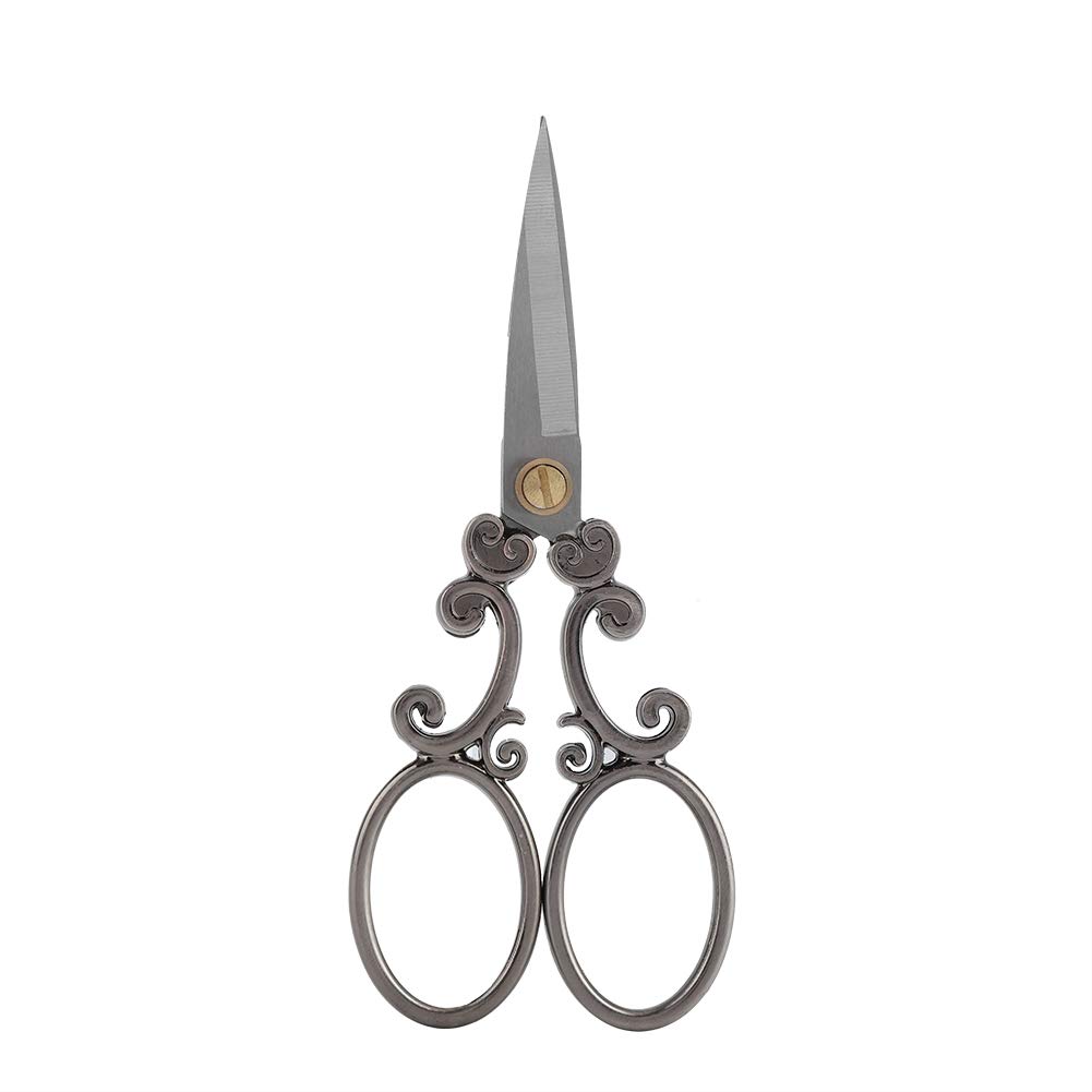 Vintage European Crochet Scissors - 5.12 Inch Stainless Steel Embroidery & Sewing Scissors for Needlework, Crafting, and Fabric Cutting (Silver Gray) | Perfect for Knitting, Quilting, and DIY Projects
