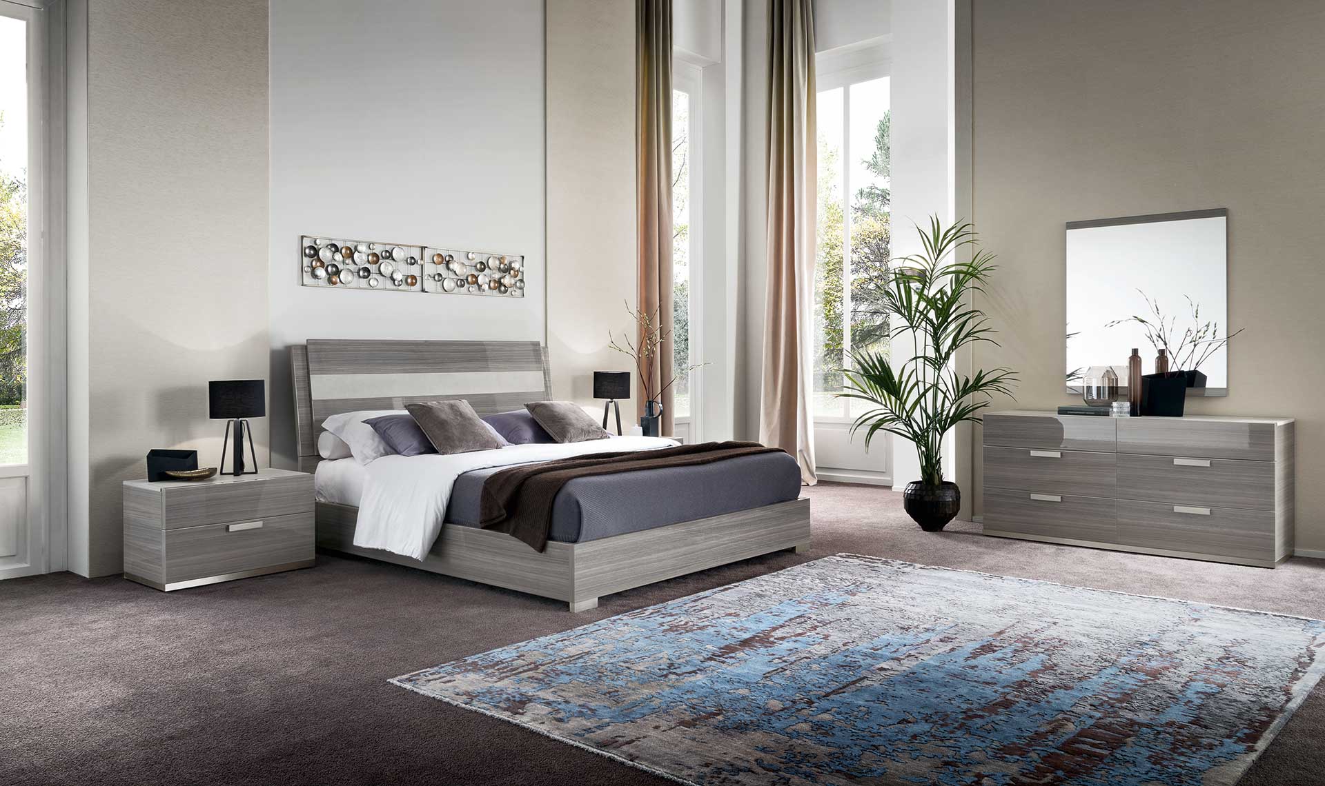 ALF IRIS BEDROOM COLLECTION - Modern Bedroom Furniture Set with Nightstand & Dresser - Perfect for Master Bedroom, Guest Room & Apartment Decor