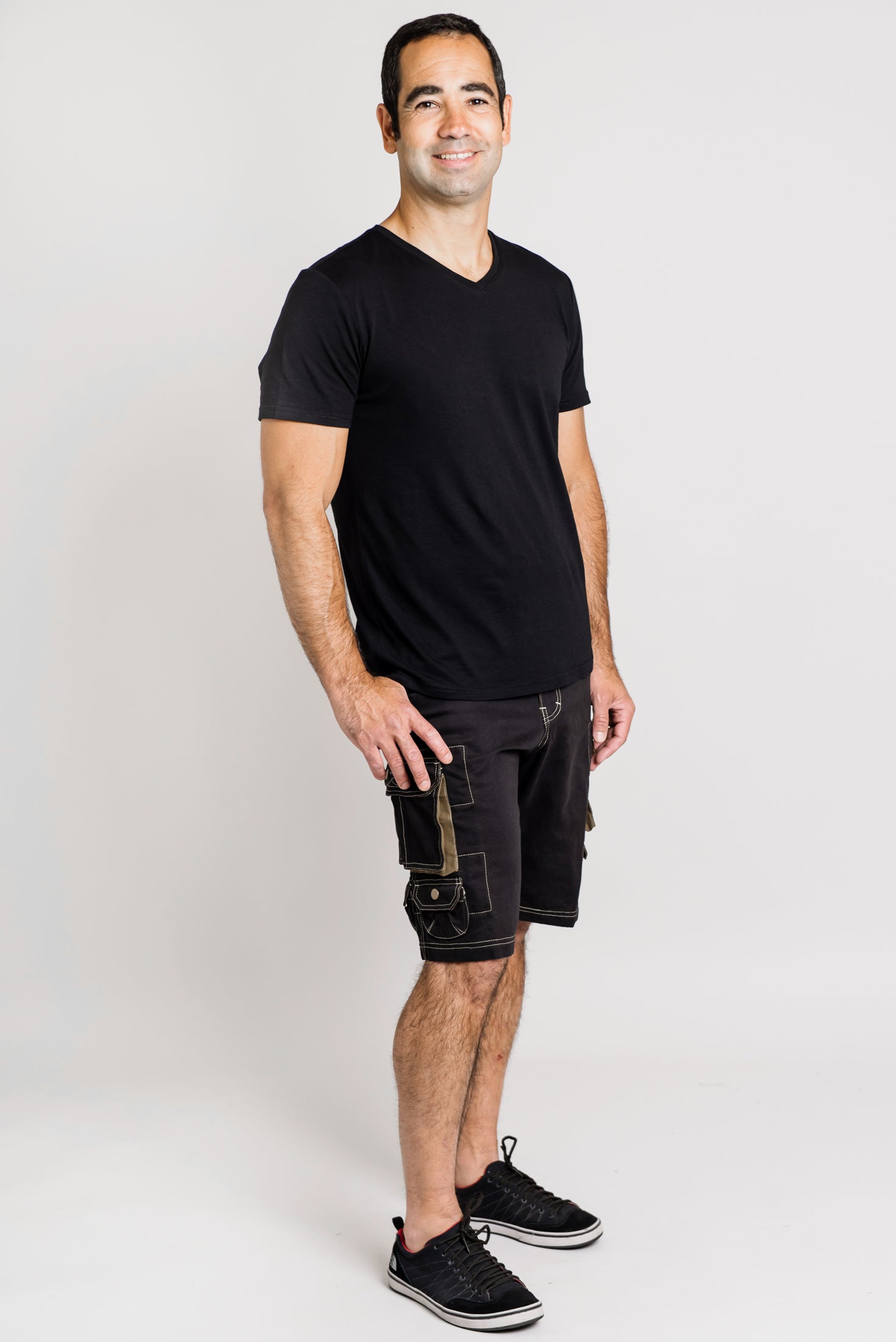 Men's Black Cotton Cargo Shorts - Durable & Comfortable for Outdoor Activities, Hiking, and Casual Wear
