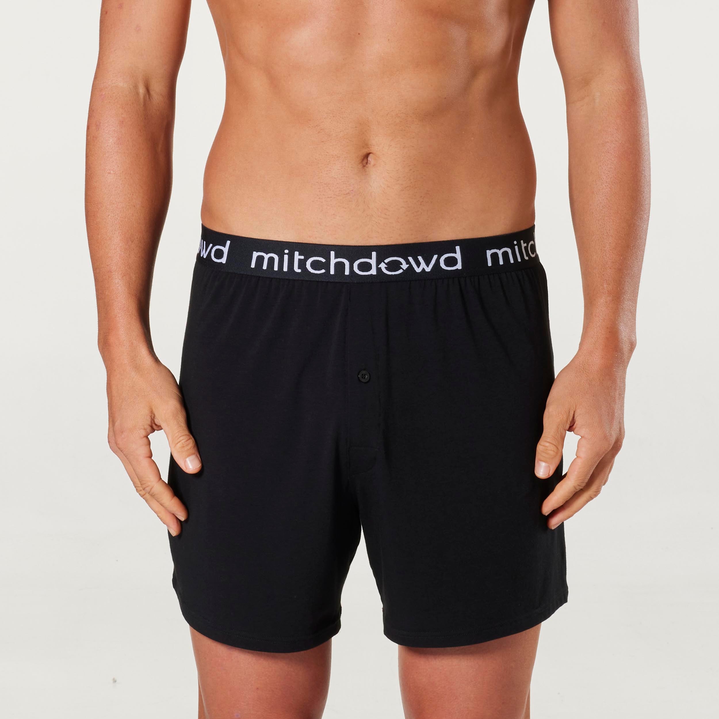 Breathable Men's Bamboo Loose Knit Boxer Shorts - Soft & Comfortable Underwear for Sleep, Lounge & Everyday Wear - Black