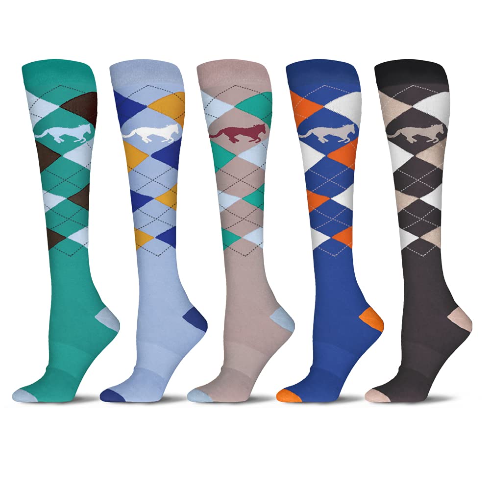 Women's Argyle Equestrian Riding Socks - Breathable Comfort for Horseback Riding & Stable Work - Perfect for English & Western Riding, Horse Shows & Everyday Equestrian Fashion