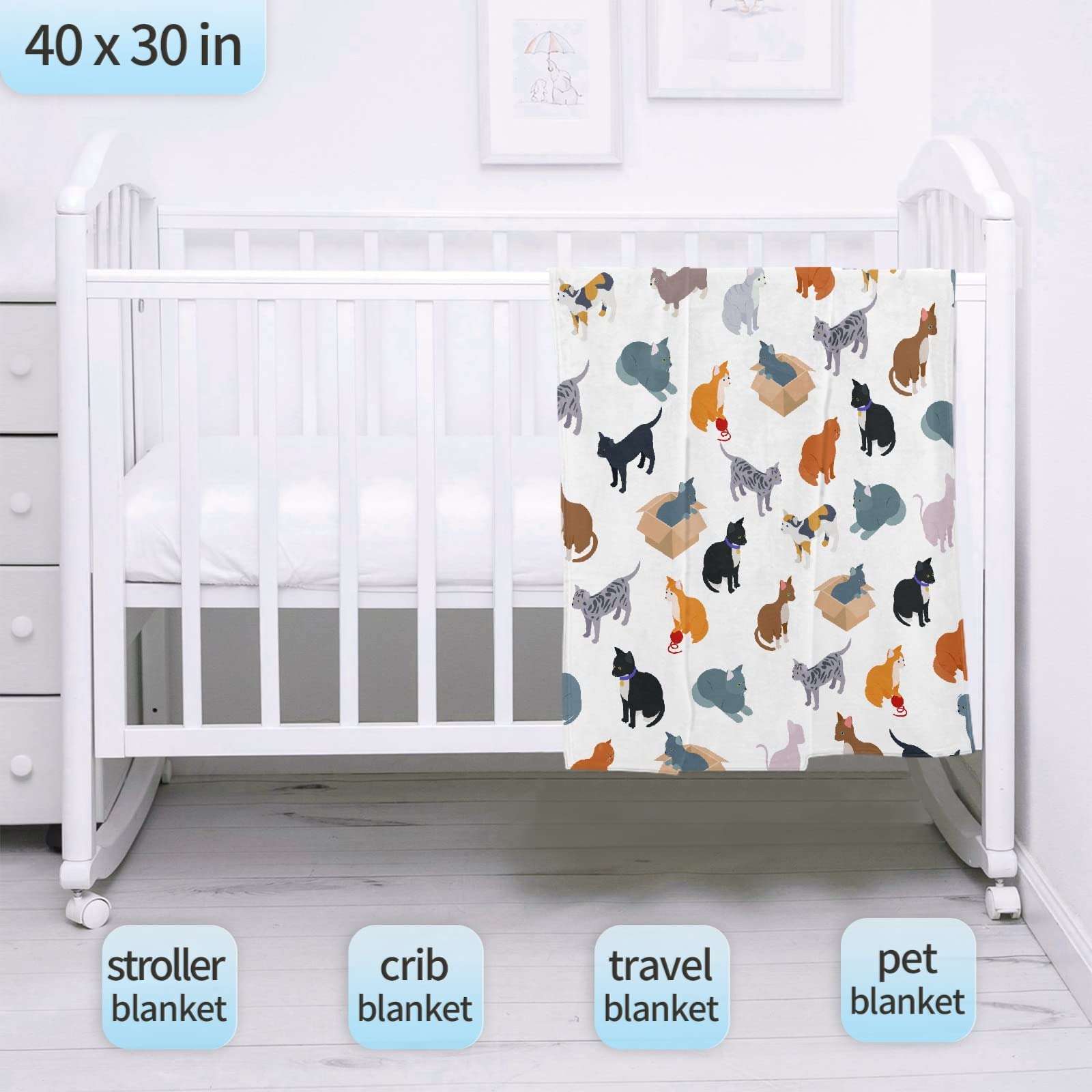 More Cats Blanket - Ultra Soft Microfiber Flannel Throw Blanket (120